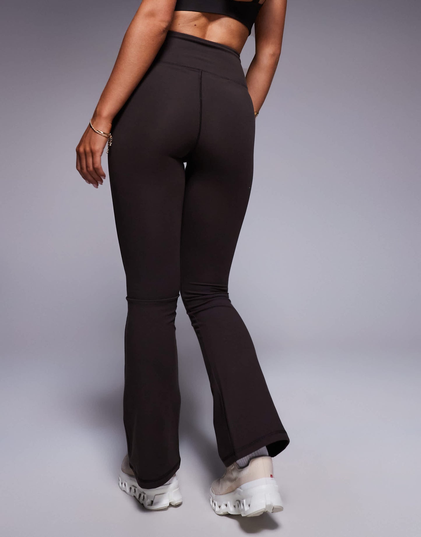 4505 Petite Icon soft touch high waist slim kick yoga legging in chocolate