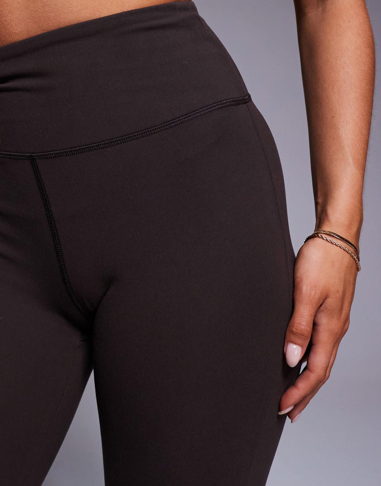 4505 Petite Icon soft touch high waist slim kick yoga legging in chocolate
