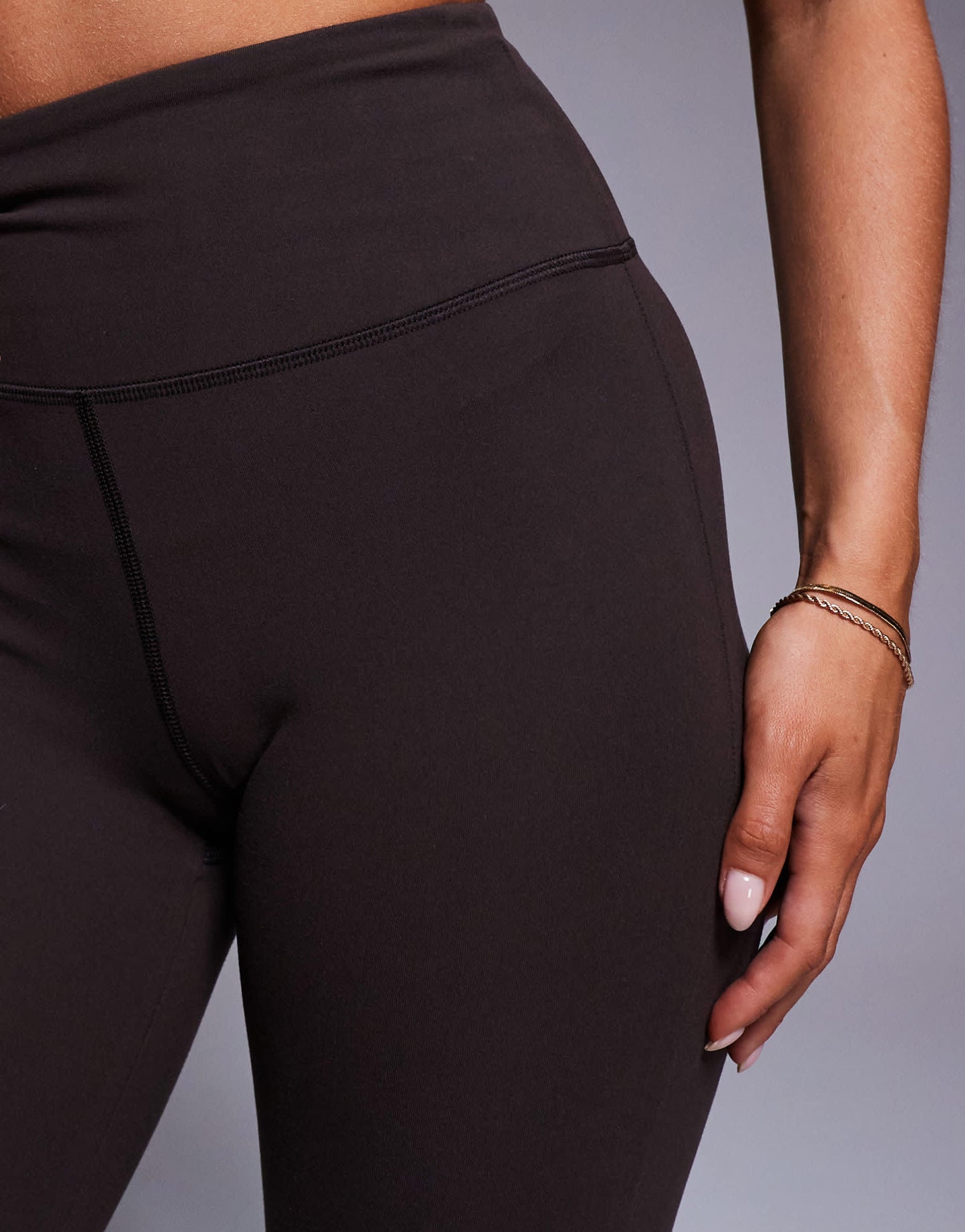 4505 Petite Icon soft touch high waist slim kick yoga legging in chocolate