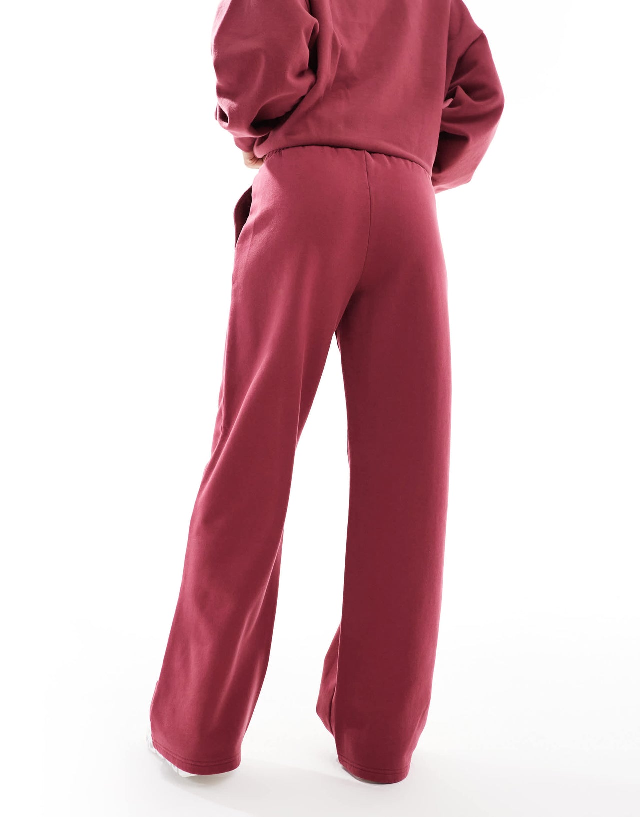 4th & Reckless cotton embroidered logo seam front jogger co-ord in raspberry