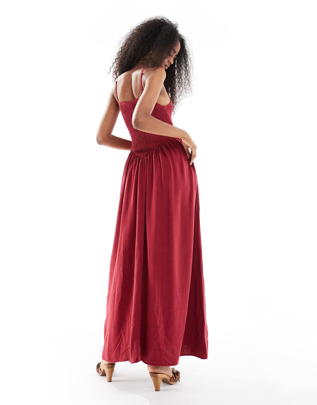 Daisy Street v shape bodice maxi dress in red