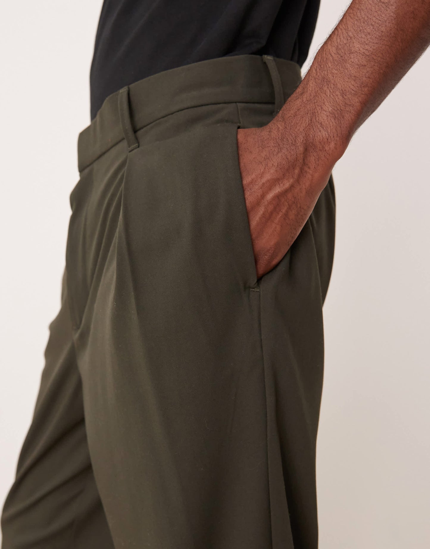 ASOS DESIGN oversized tapered trouser with deep pleat in grey