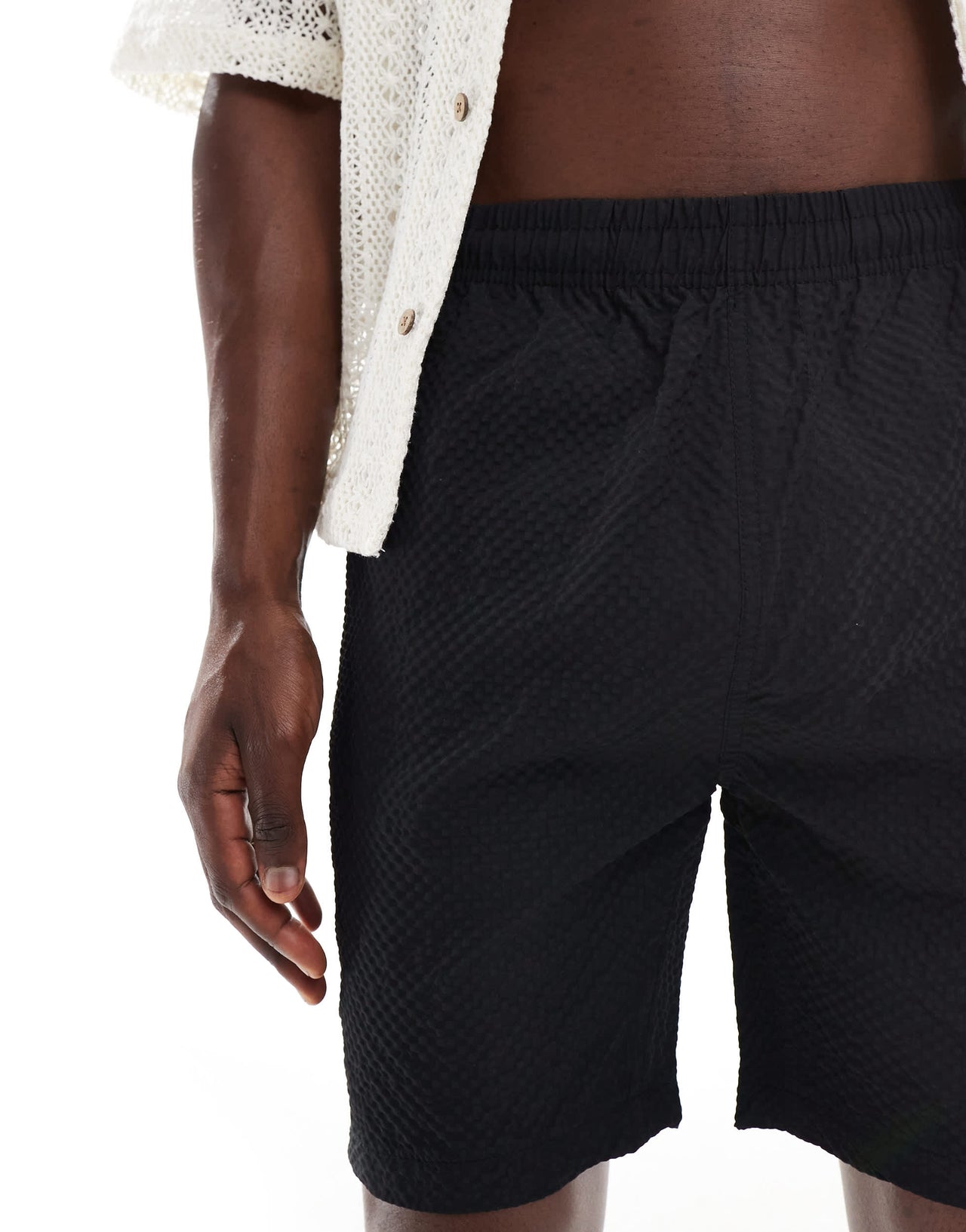 Brave Soul textured shorts in black