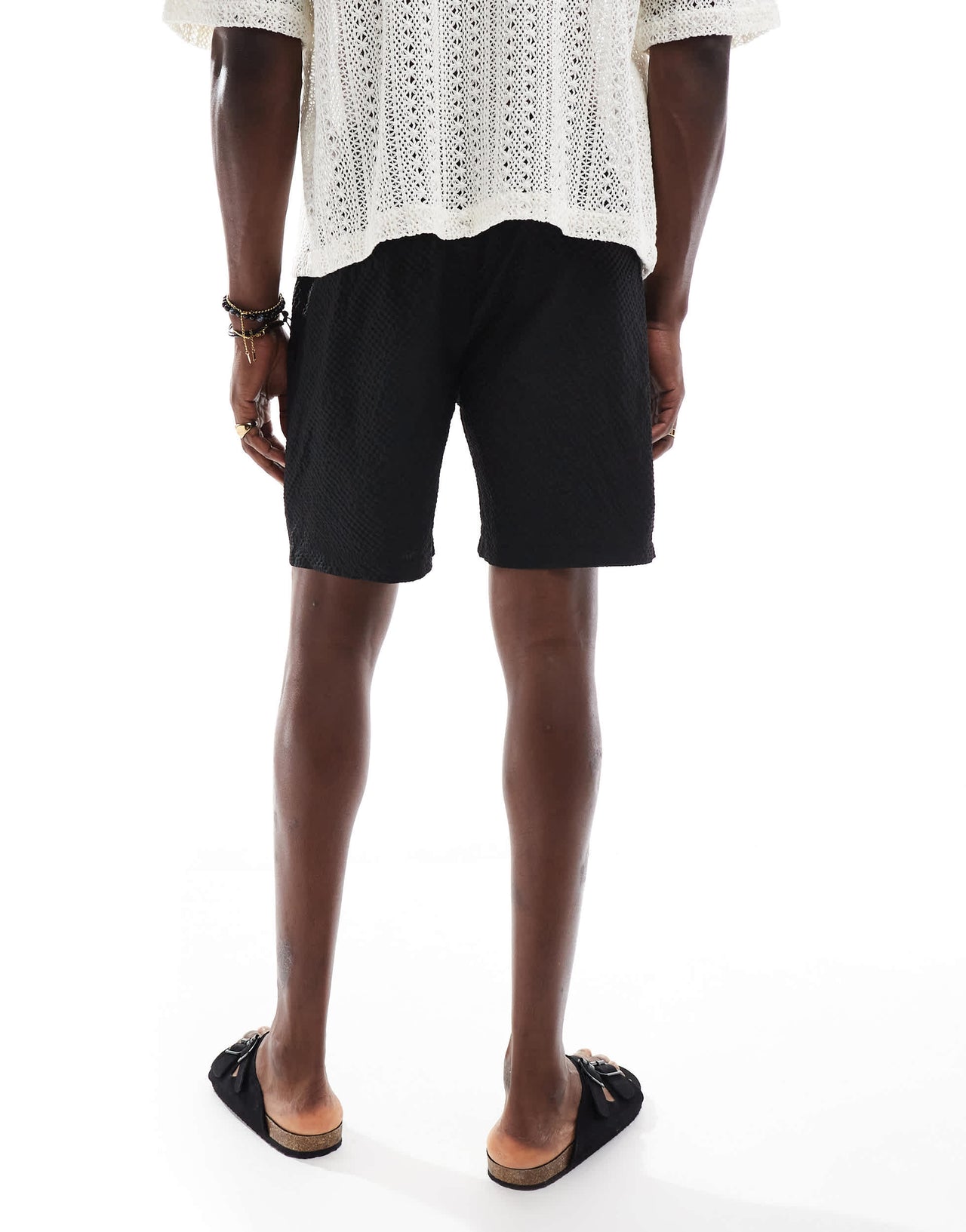 Brave Soul textured shorts in black
