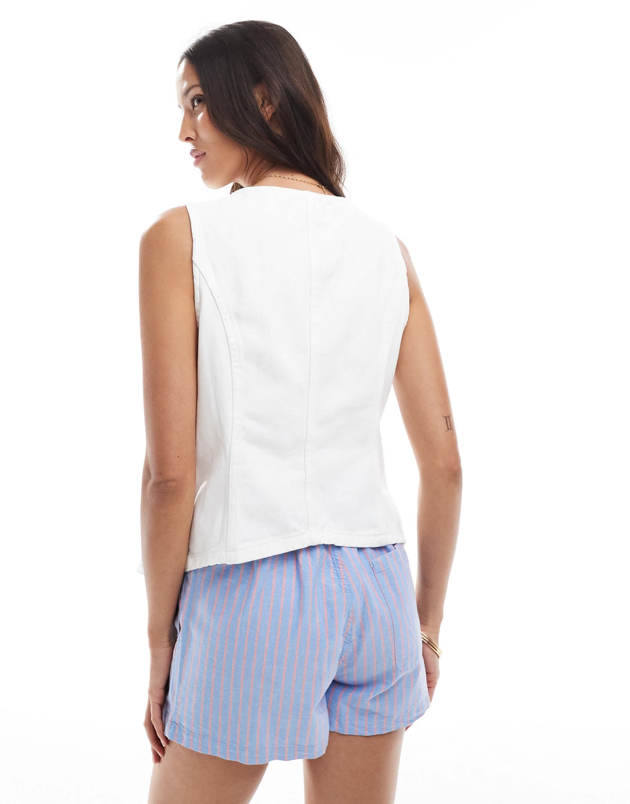 ONLY tailored denim waistcoat in white