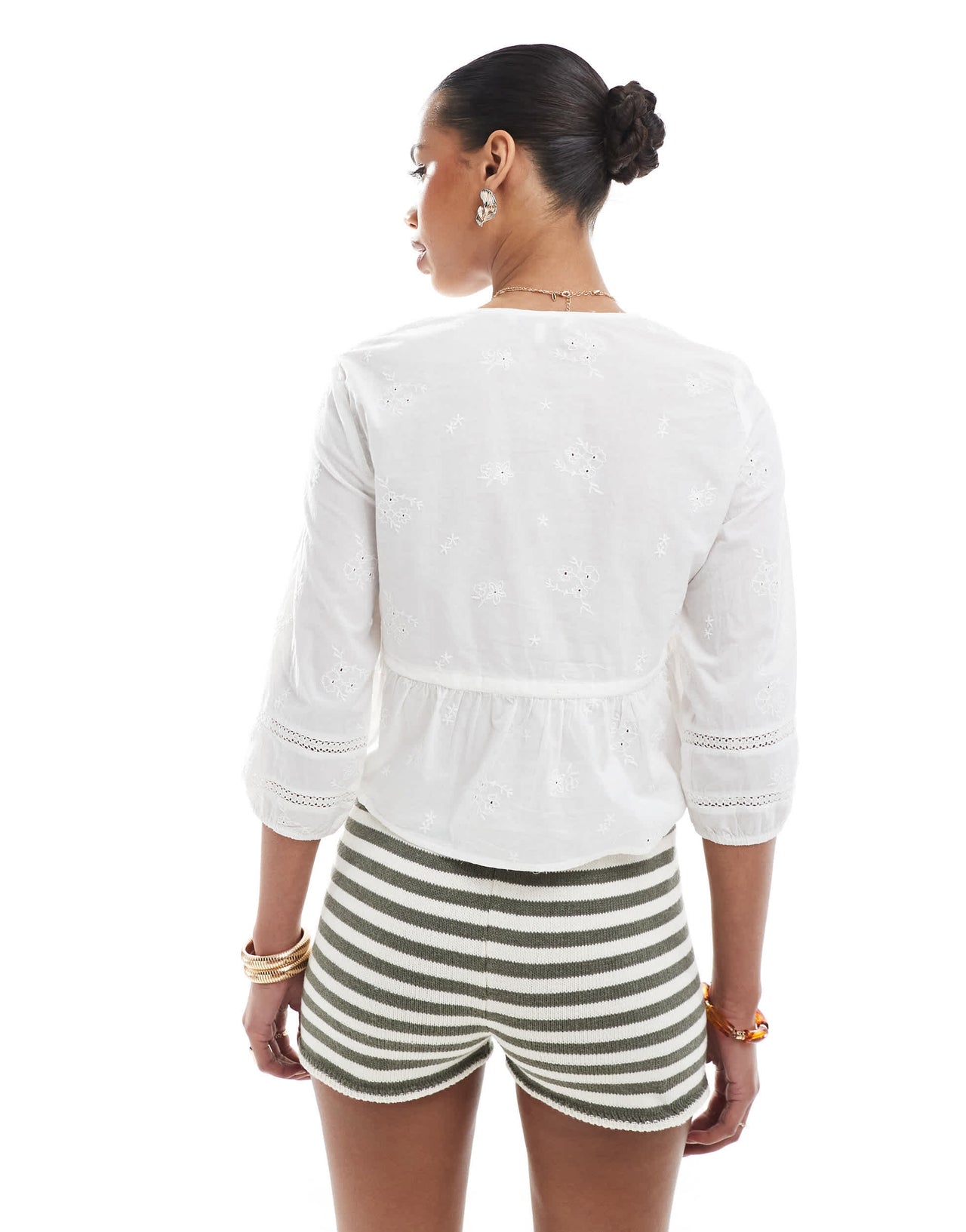 ONLY crochet detail blouse in white