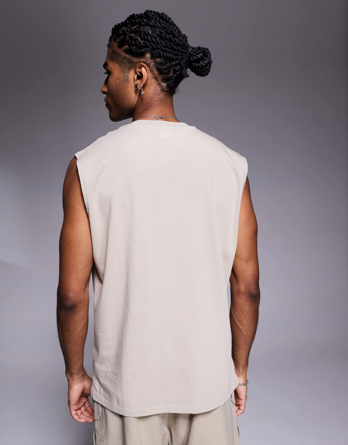 4505 Icon cotton oversized pump training tank with quick dry finish in washed stone