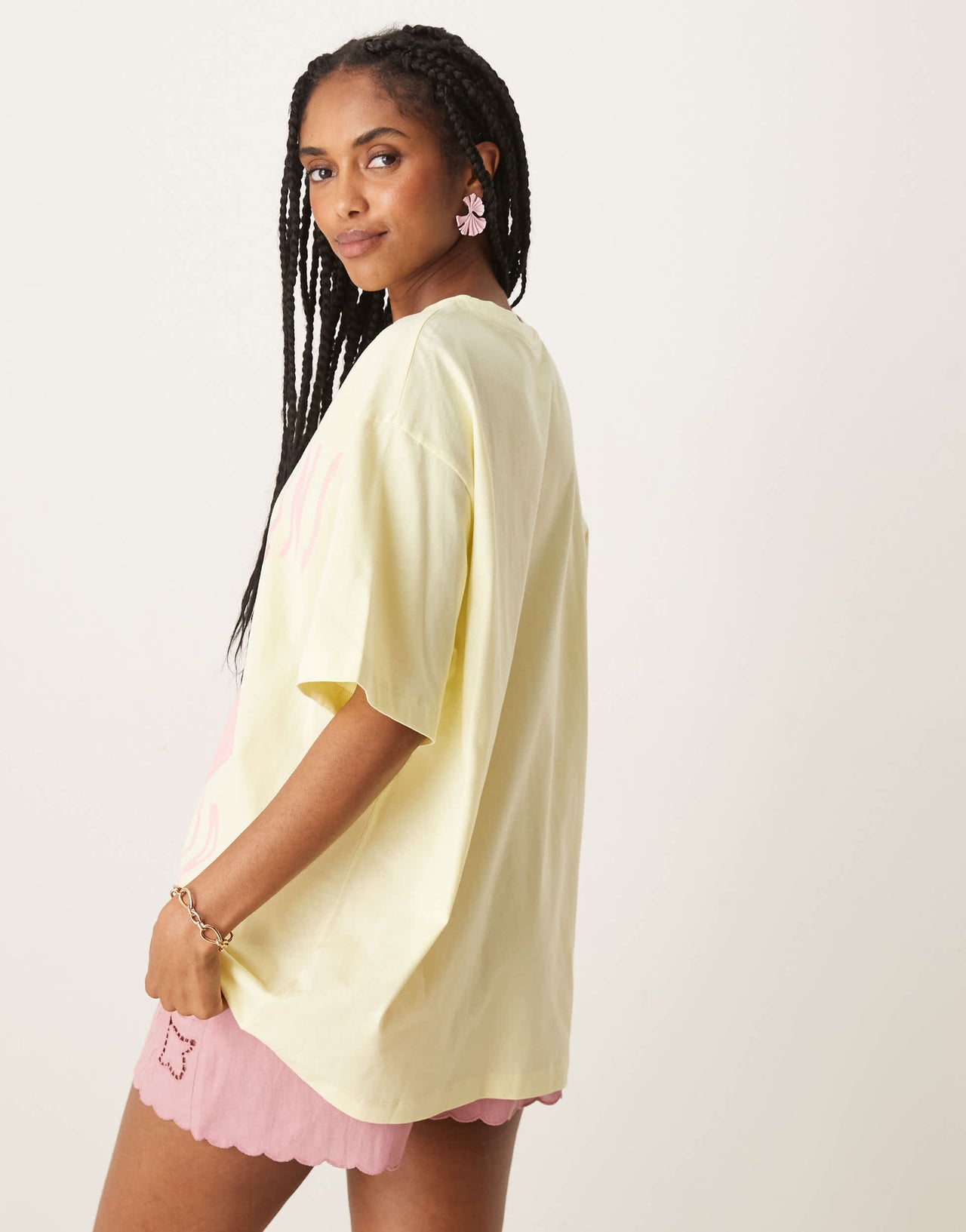 ASOS DESIGN oversized t-shirt with cote d'azur graphic in buttermilk