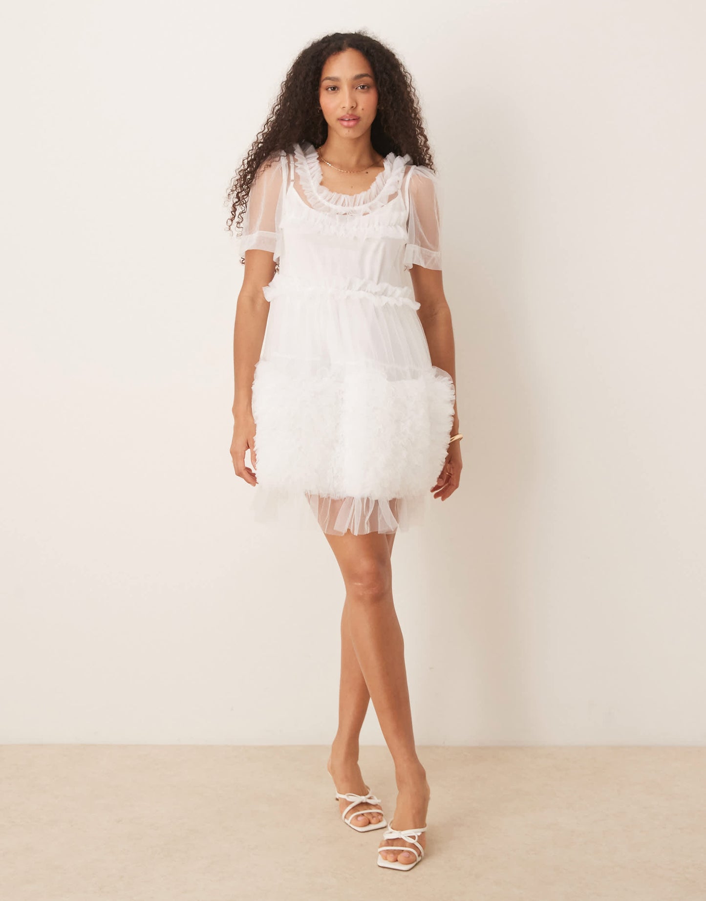 Dream Sister Jane Heather tulle mini dress in ivory