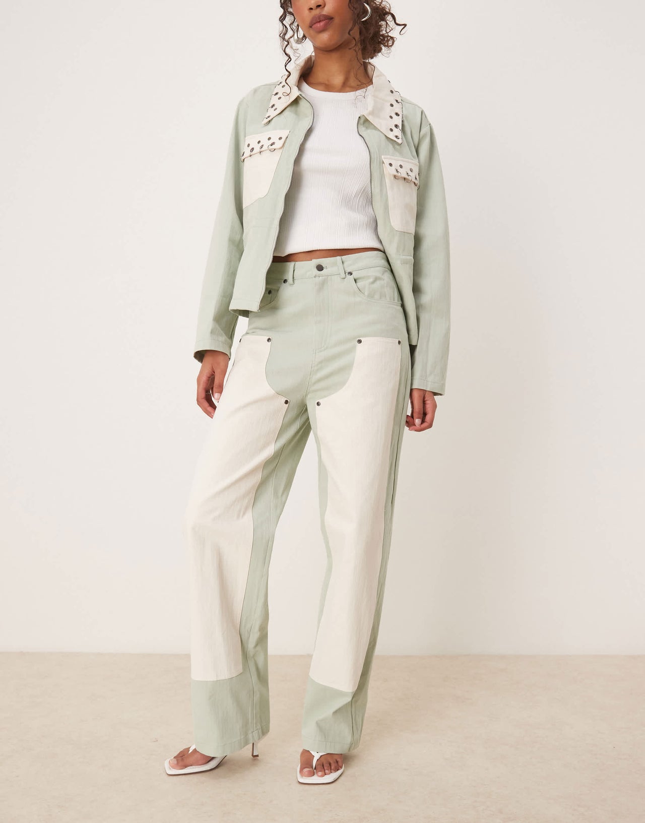 Ghospell contrast jean in light green
