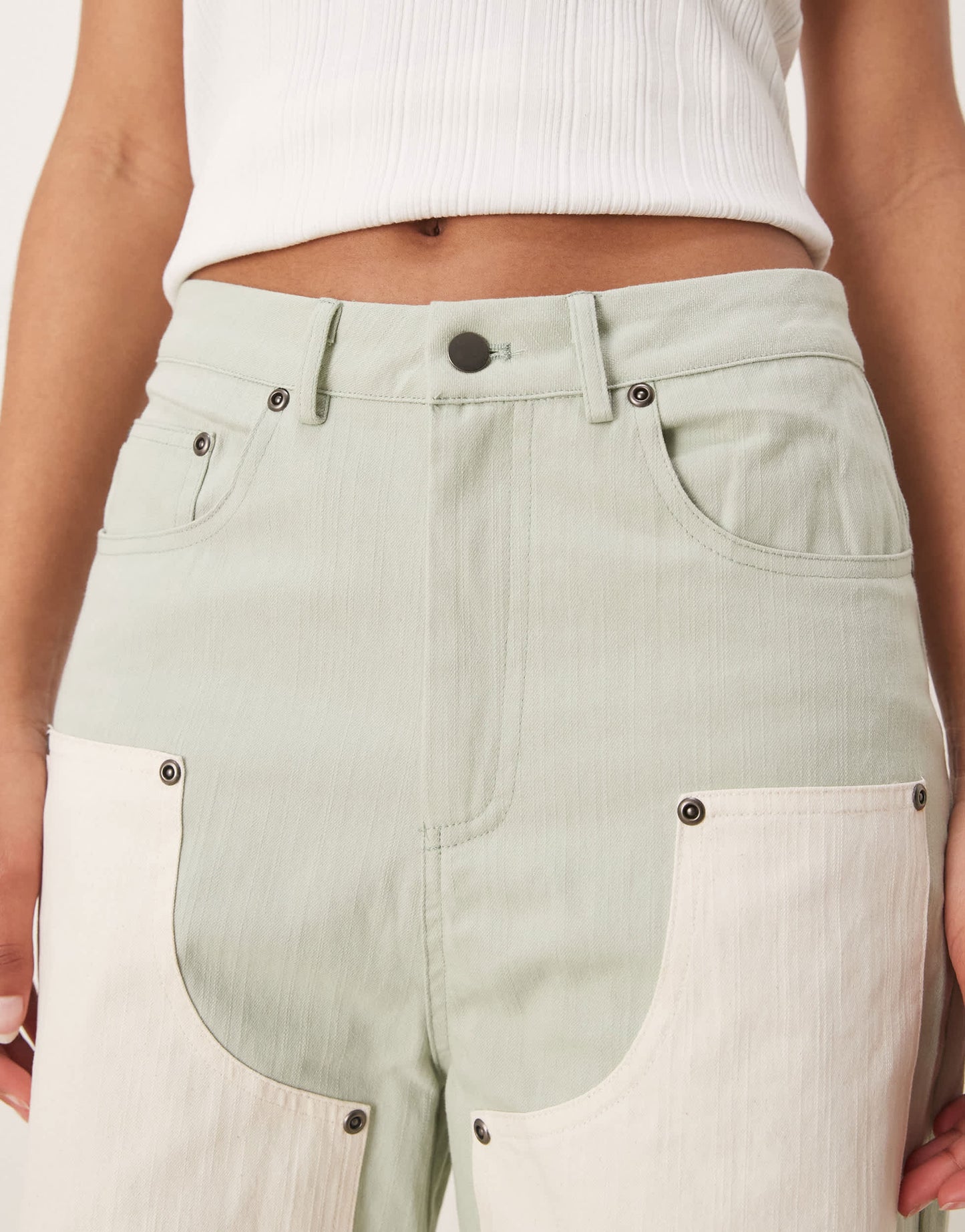 Ghospell contrast jean in light green