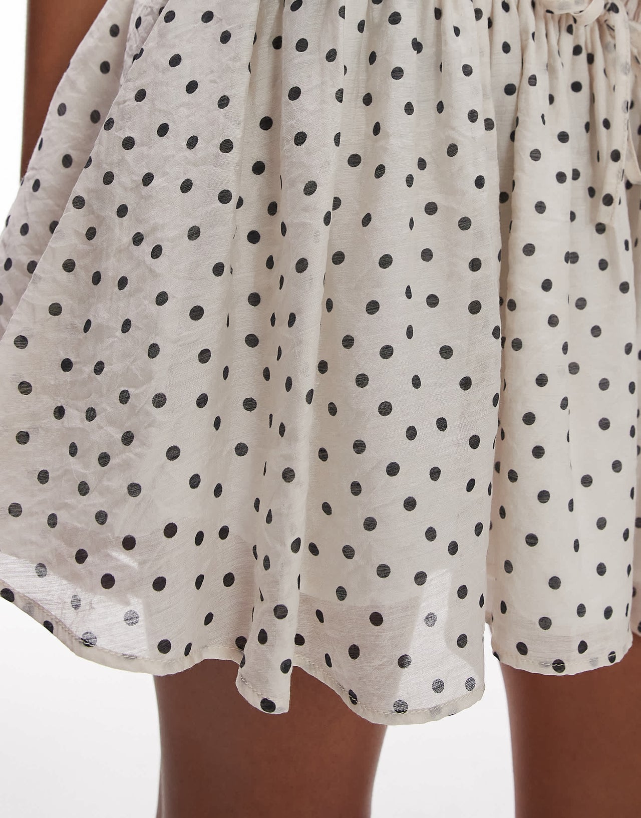 Topshop flippy mini skirt in spot print
