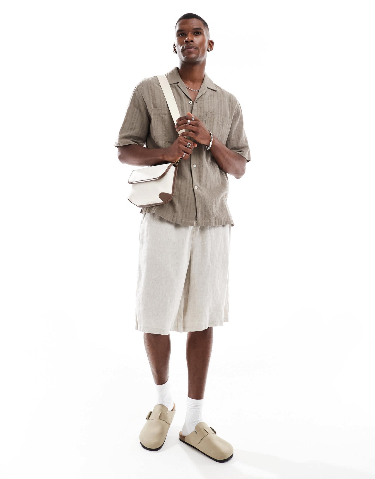 Cotton On baggy linen shorts in oatmeal