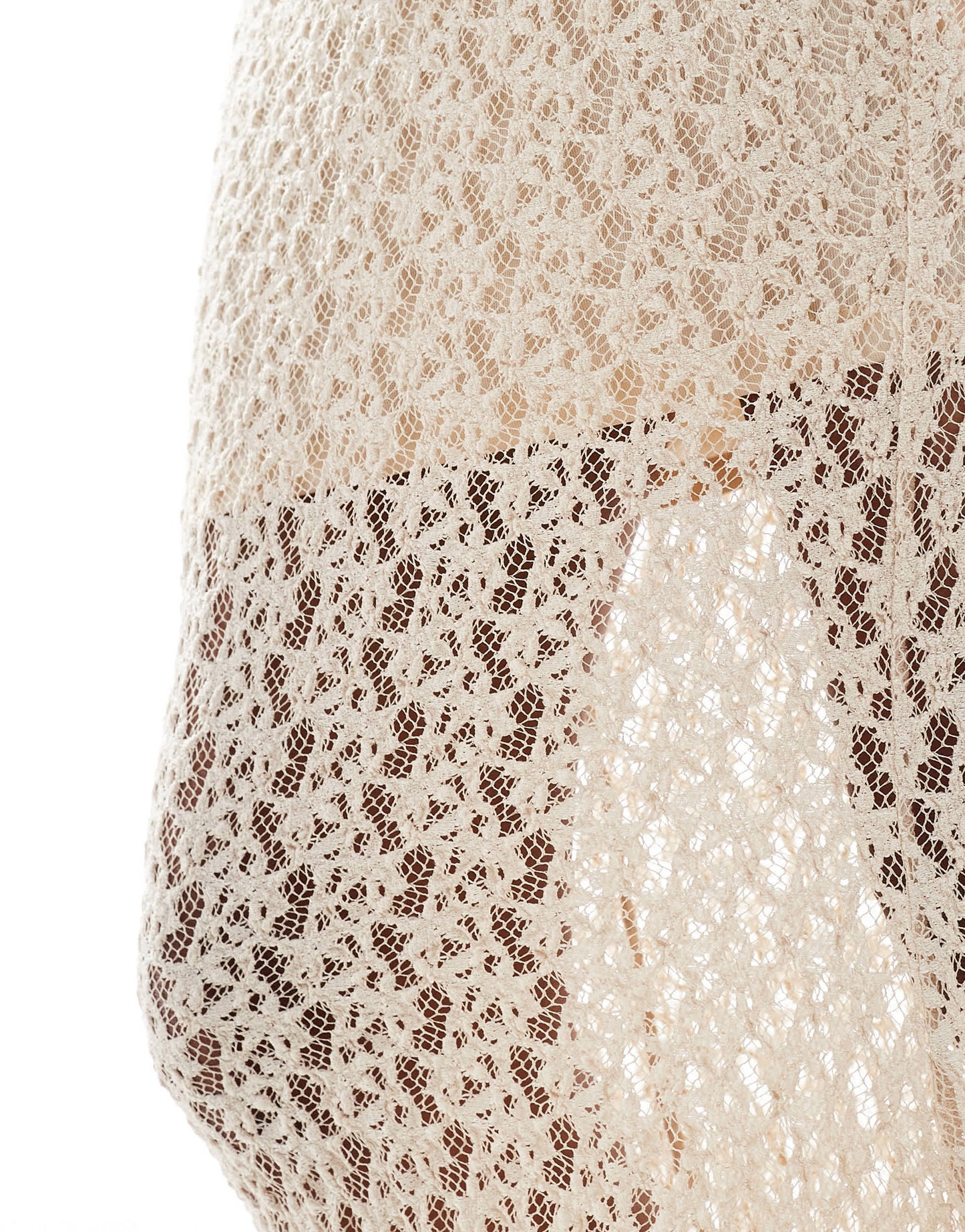 New Look co-ord lace foldover midi skirt in off white