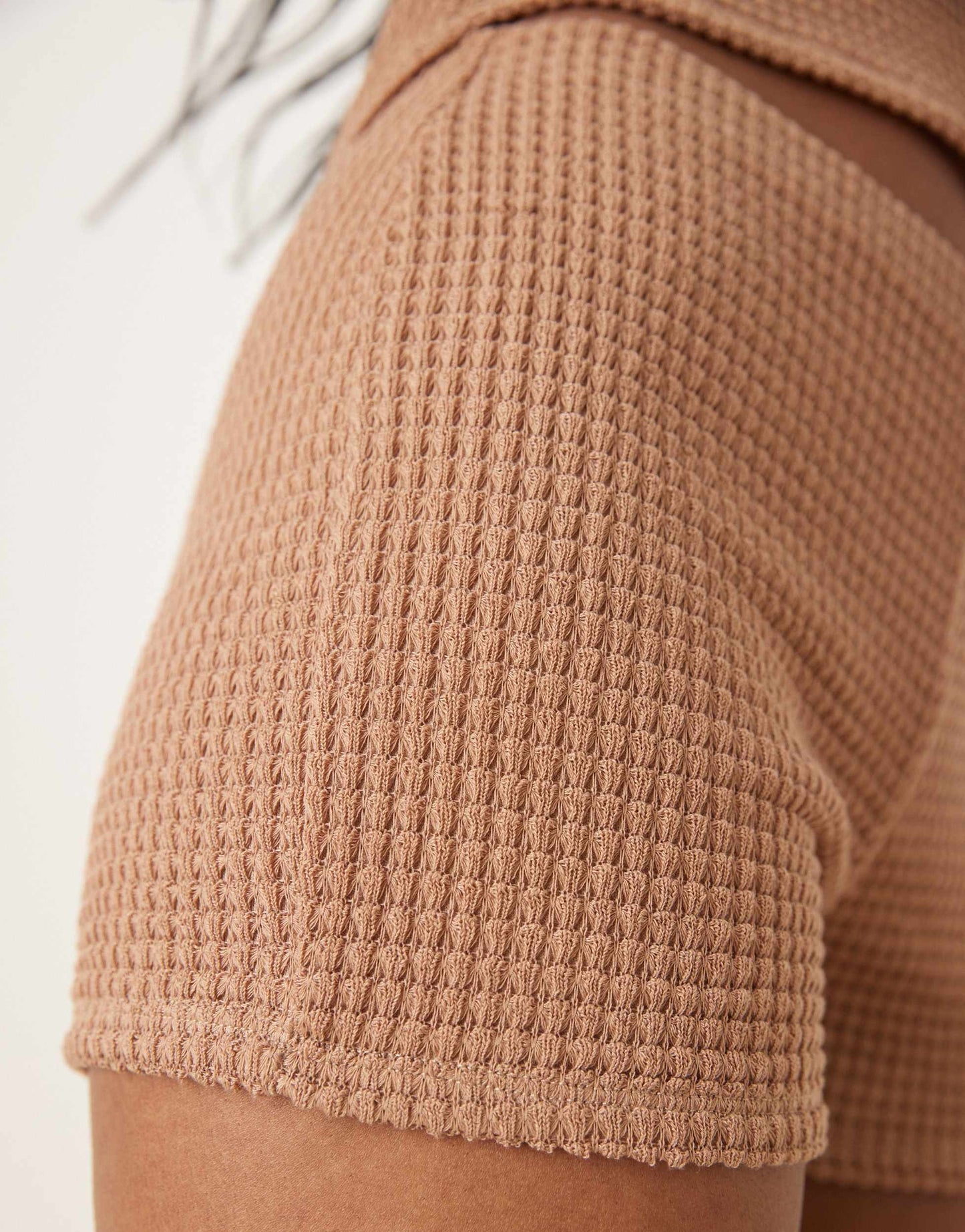 ASOS DESIGN co-ord crochet micro short in mocha