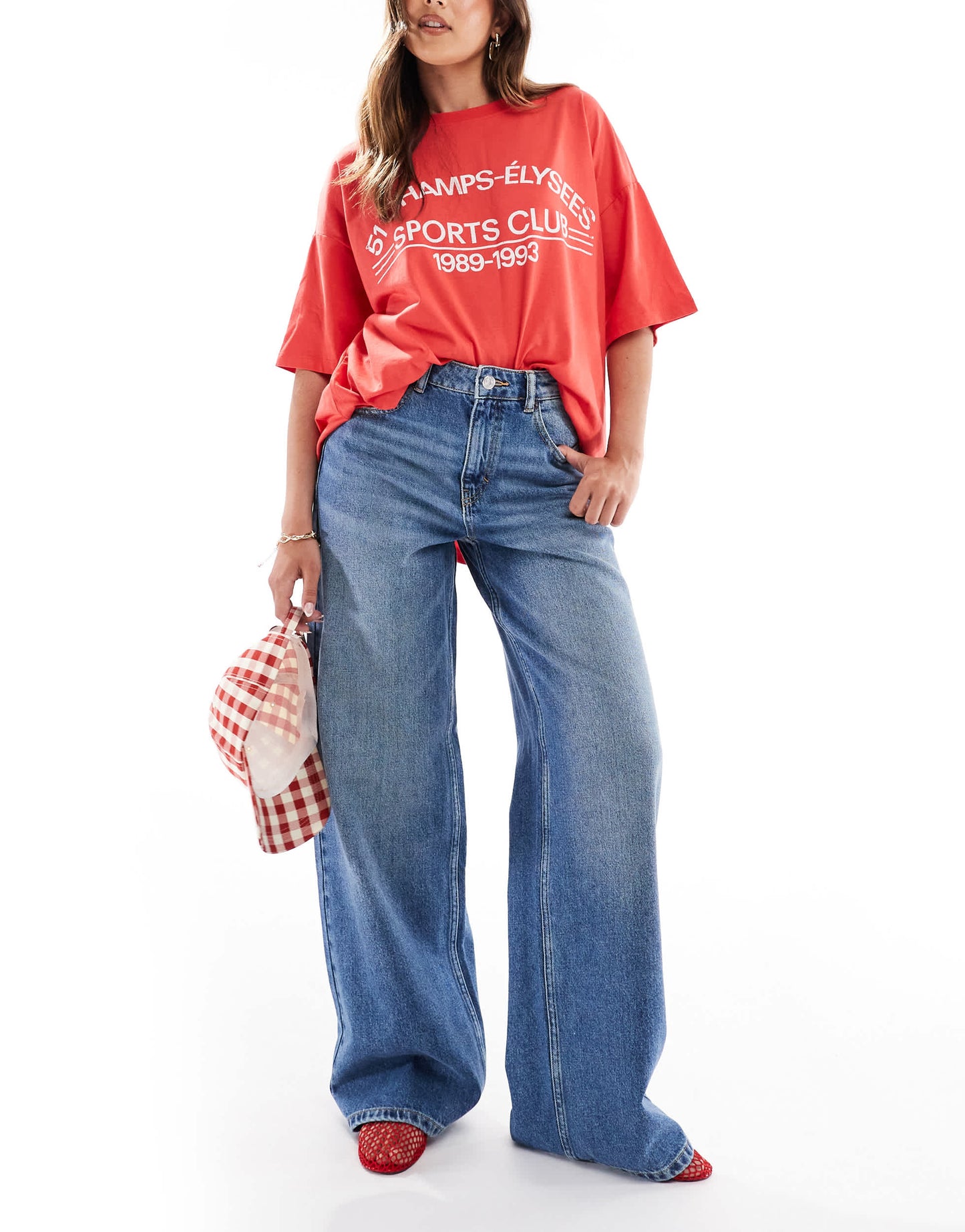Pull&Bear wide leg jeans in blue