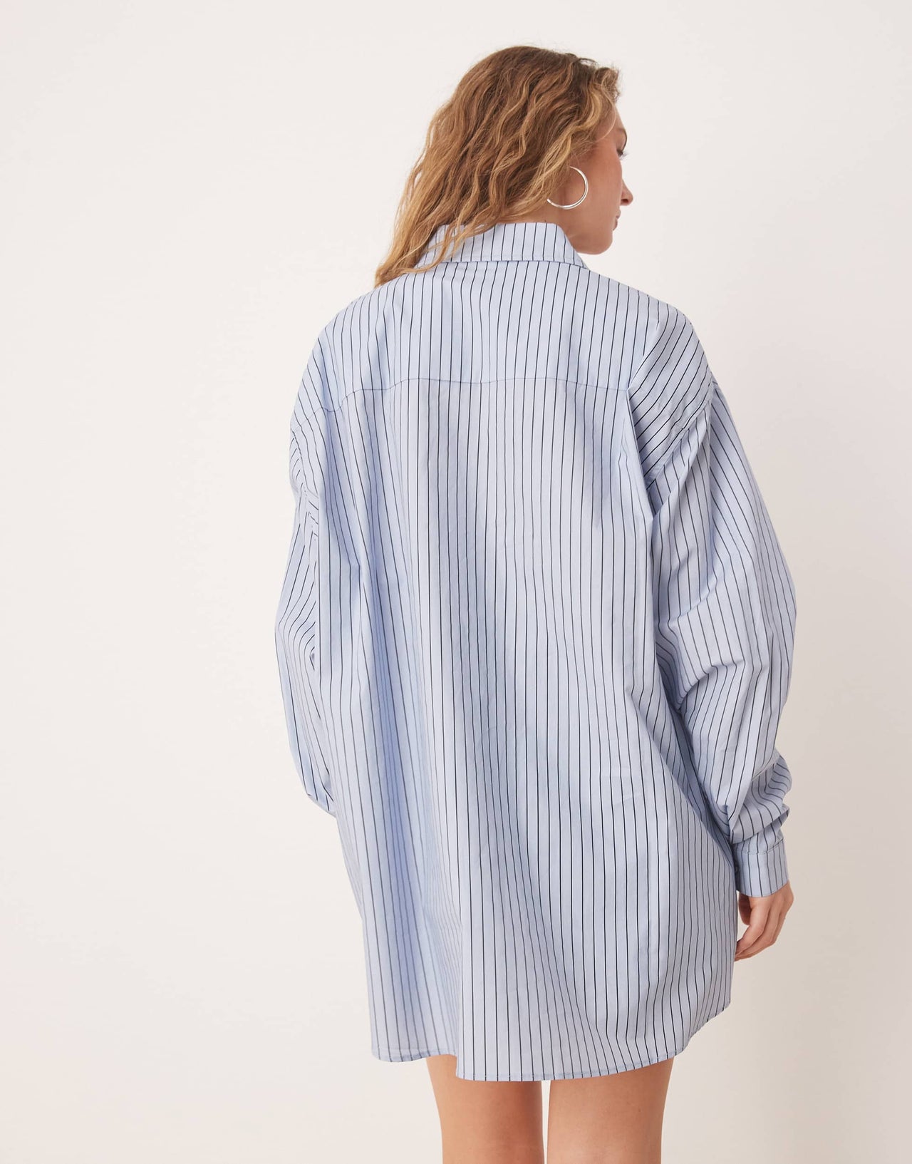 VRG GRL june striped oversized shirt in blue