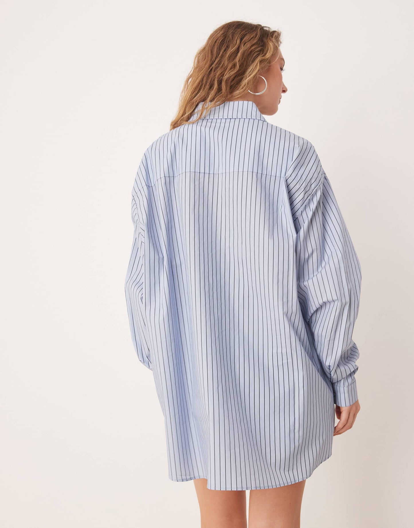 VRG GRL june striped oversized shirt in blue