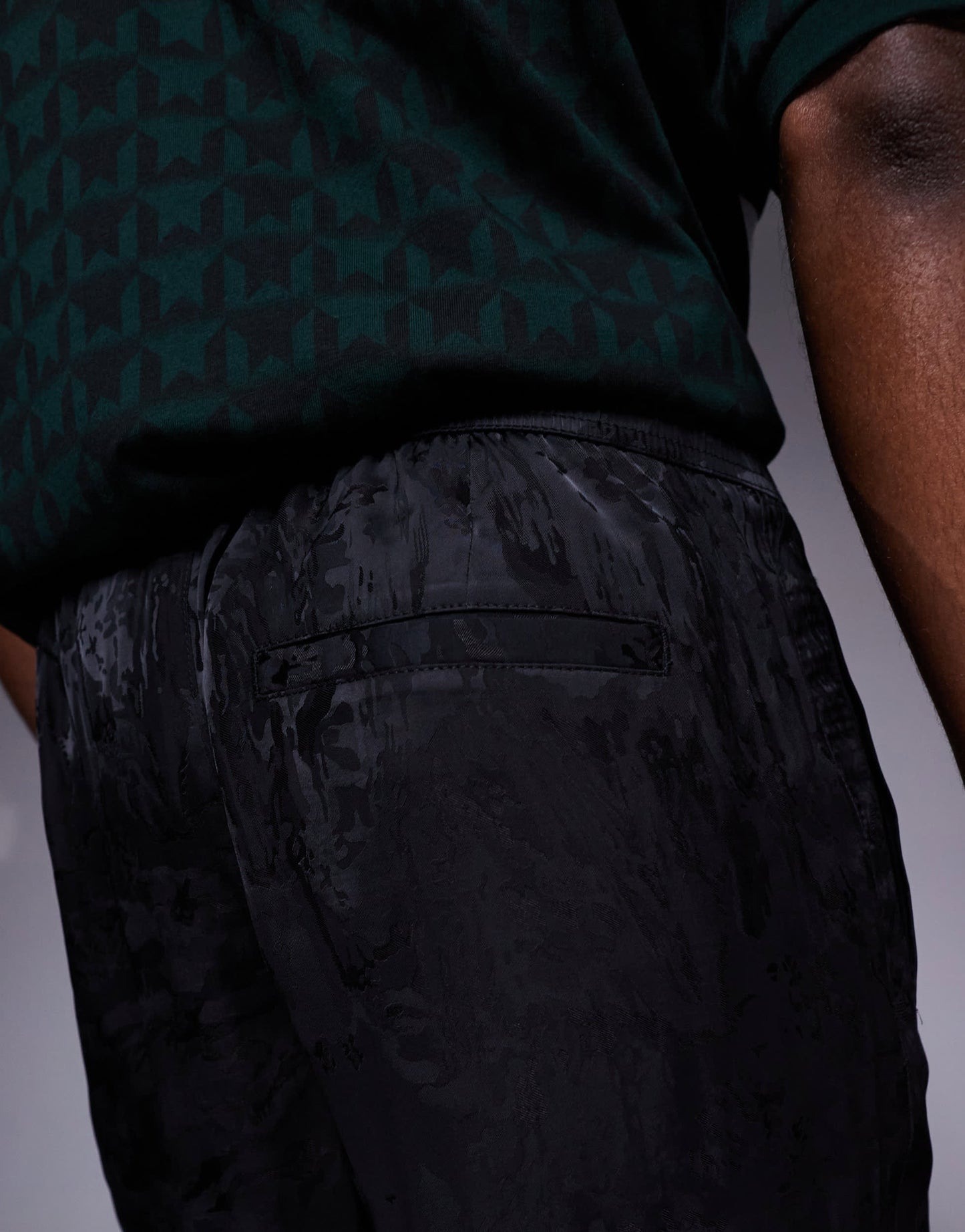 Bershka textured light weight short in black