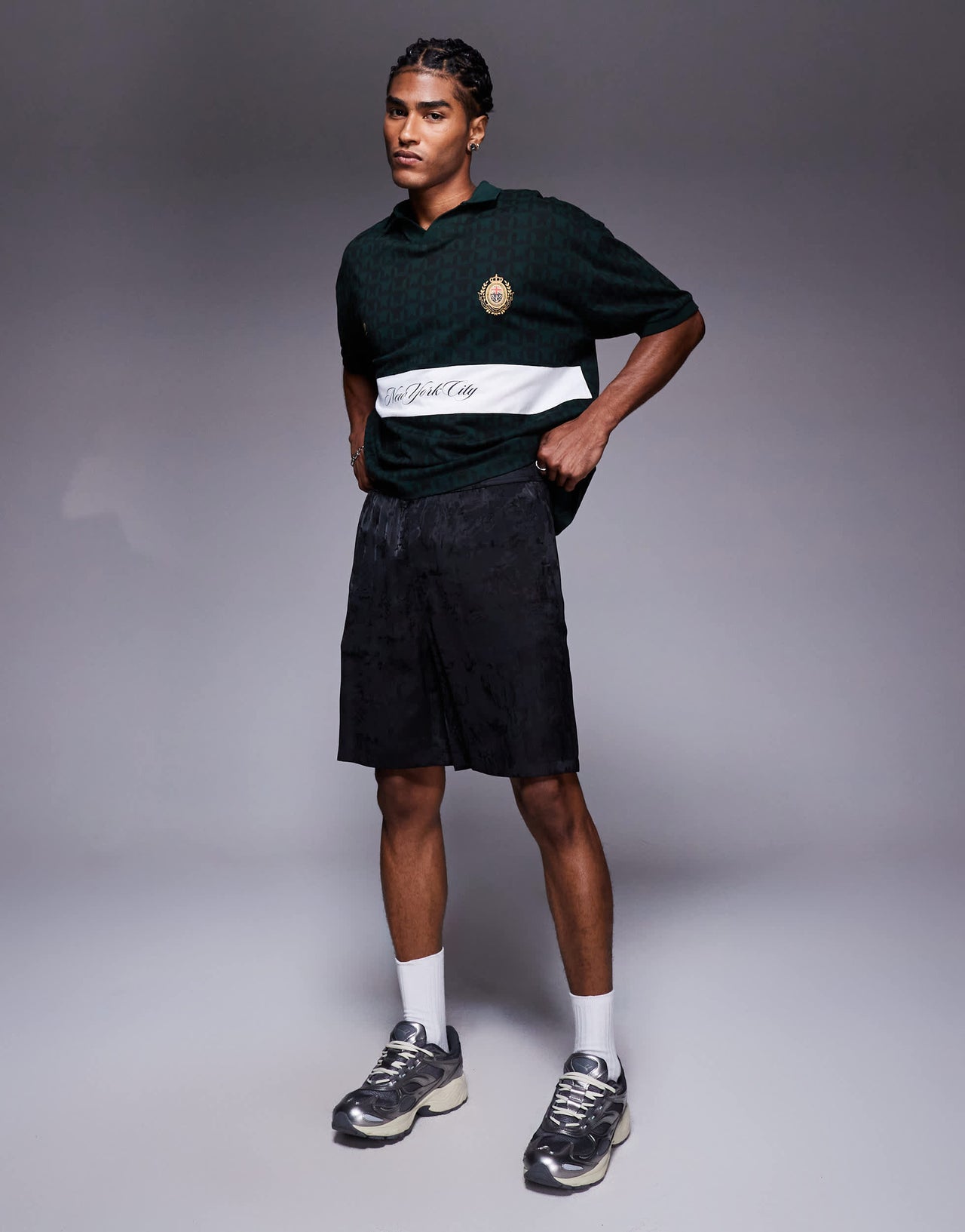 Bershka textured light weight short in black