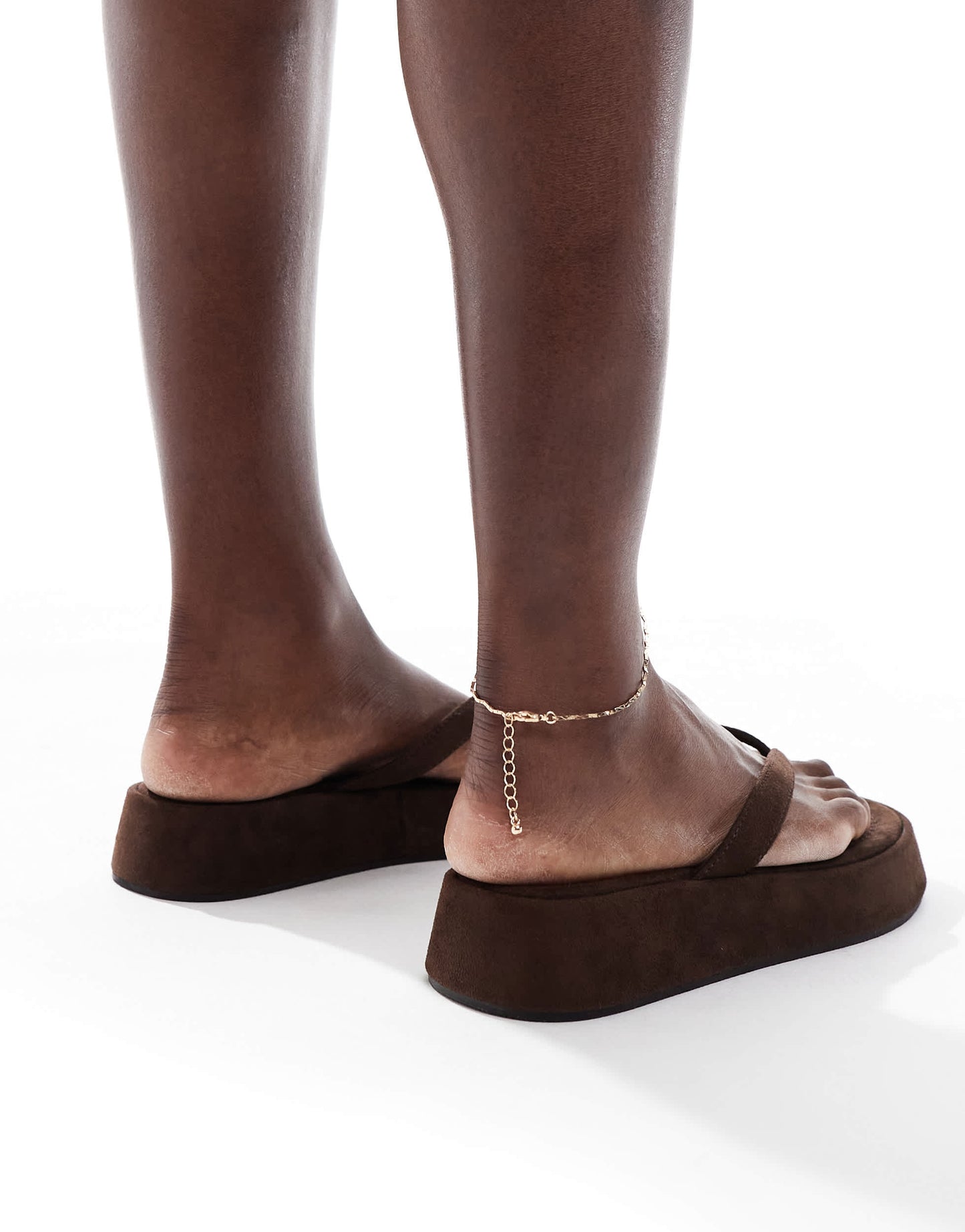 Stradivarius flatform sandal in dark brown