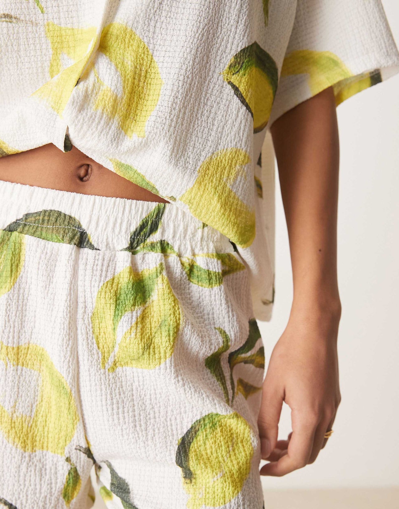 ASOS DESIGN shorts co-ord in lemon print