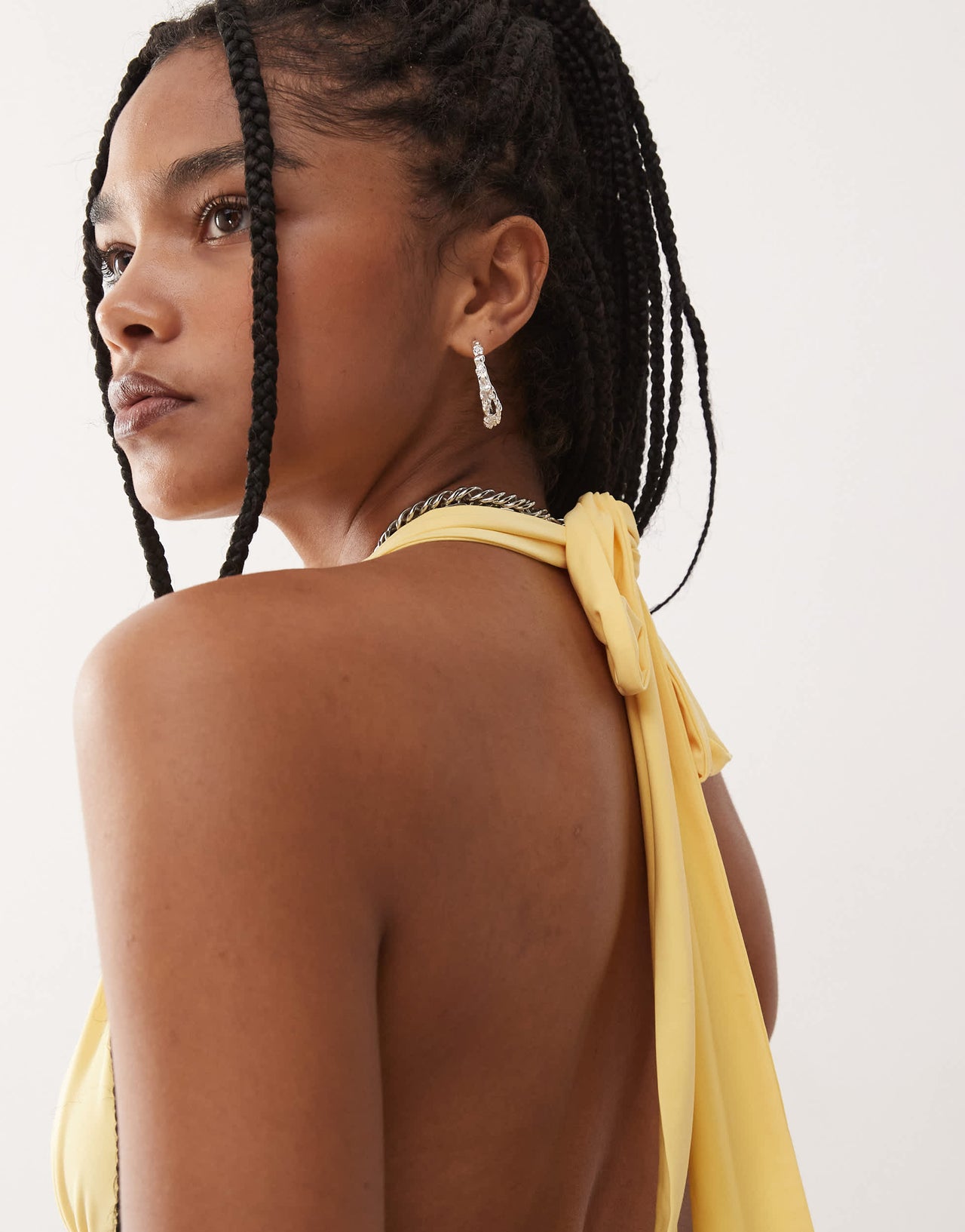 COLLUSION halter top in buttermilk yellow