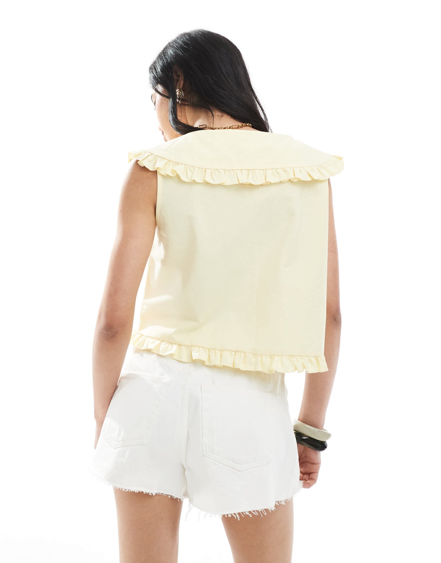 ASOS DESIGN linen blend tie front waistcoat