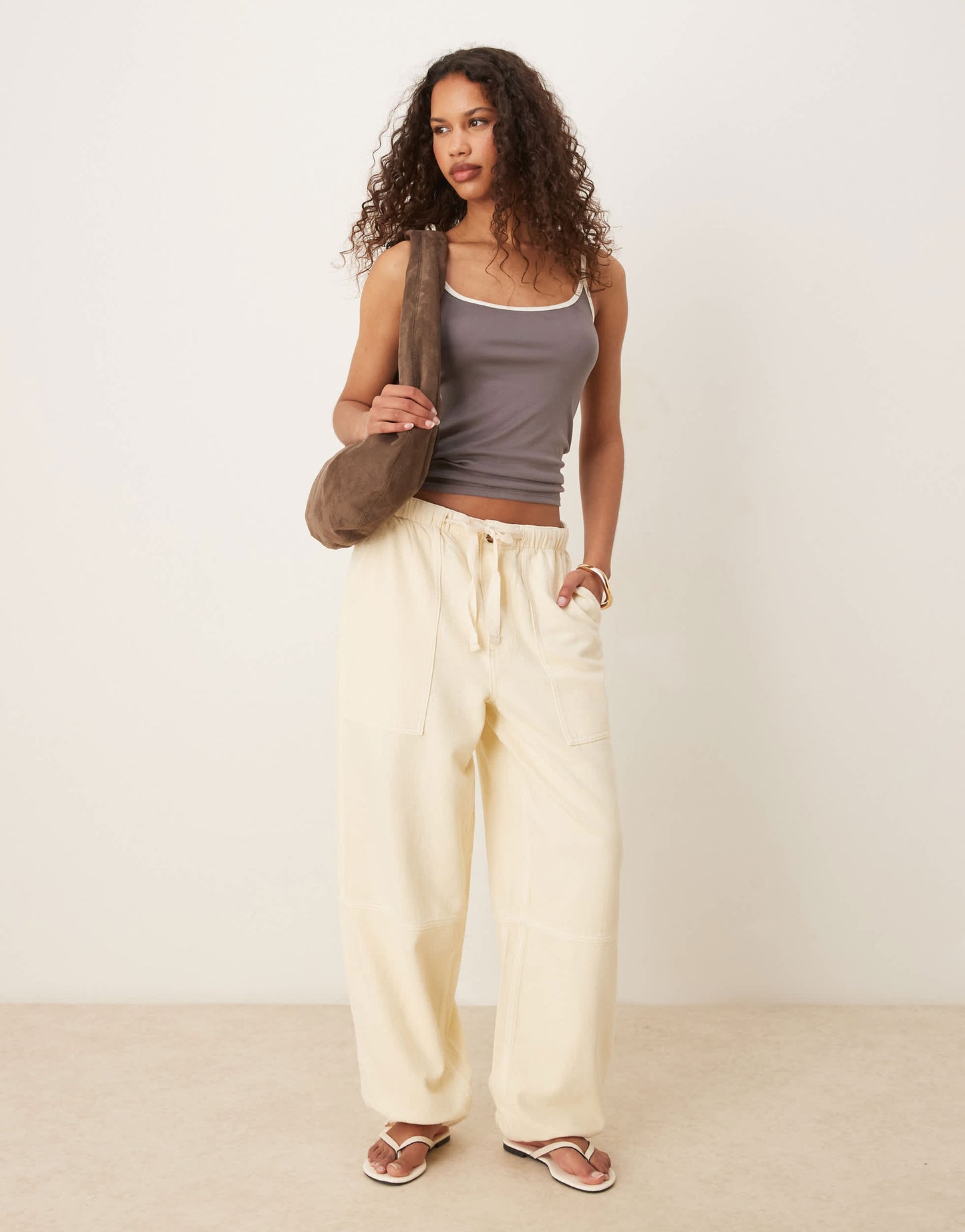 Mango contrast trim slim fit vest in grey