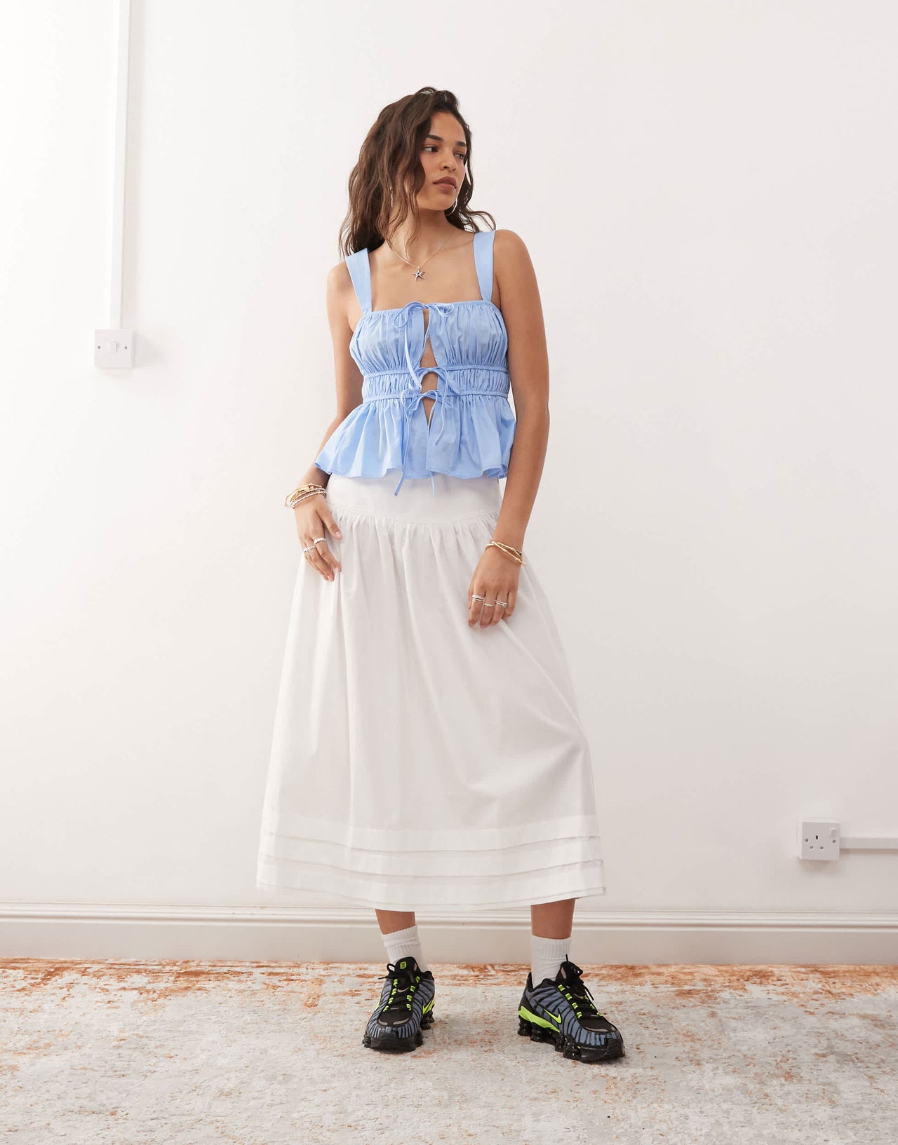 COLLUSION tie detail cami top