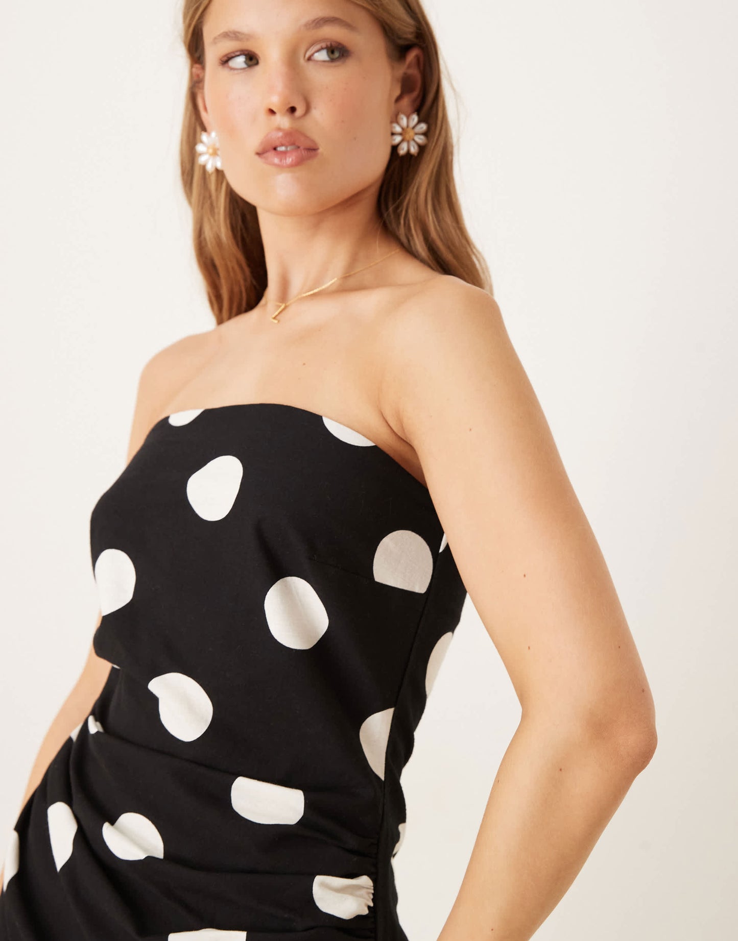 Nobody's Child Marielle linen bandeau top co-ord in black