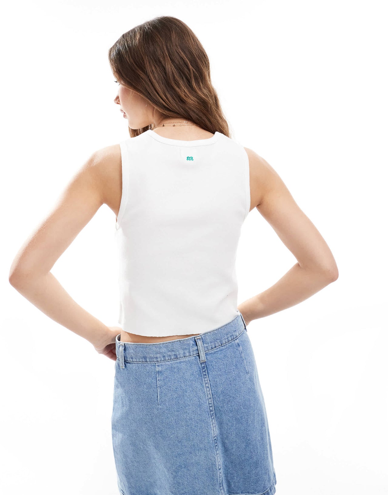 Pull&Bear button through vest top in white