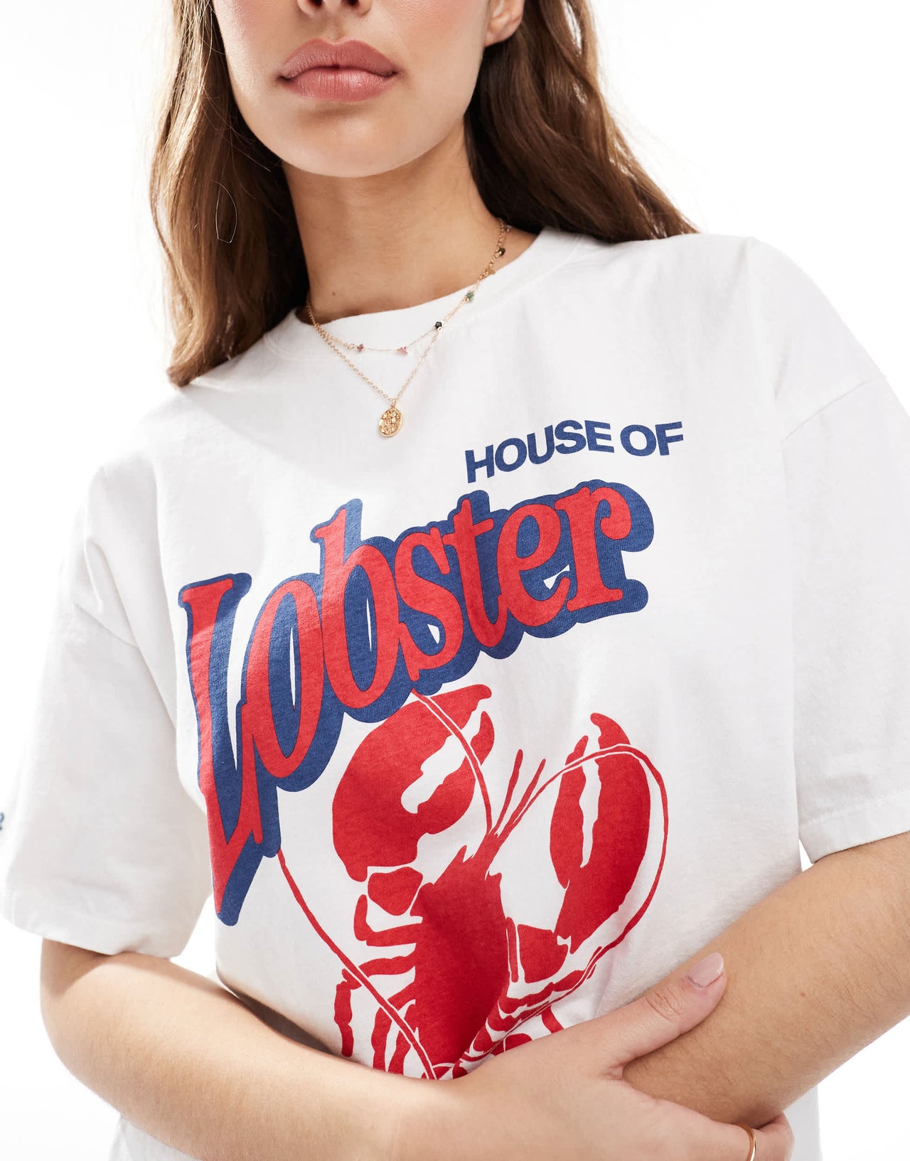Pull&Bear lobster graphic t-shirt in blue
