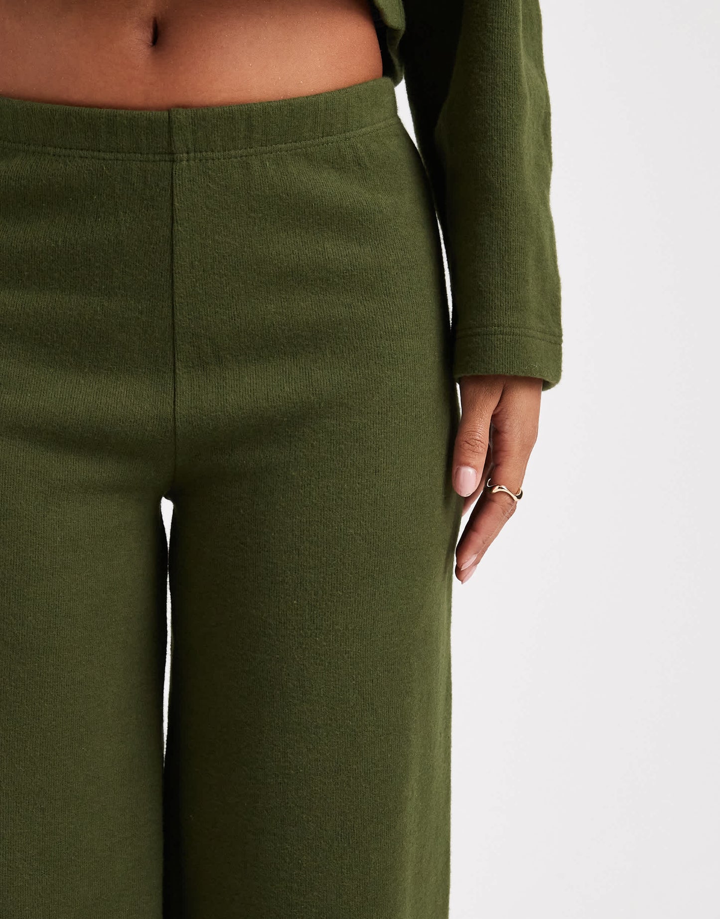 Miss Selfridge super soft trouser co-ord in olive