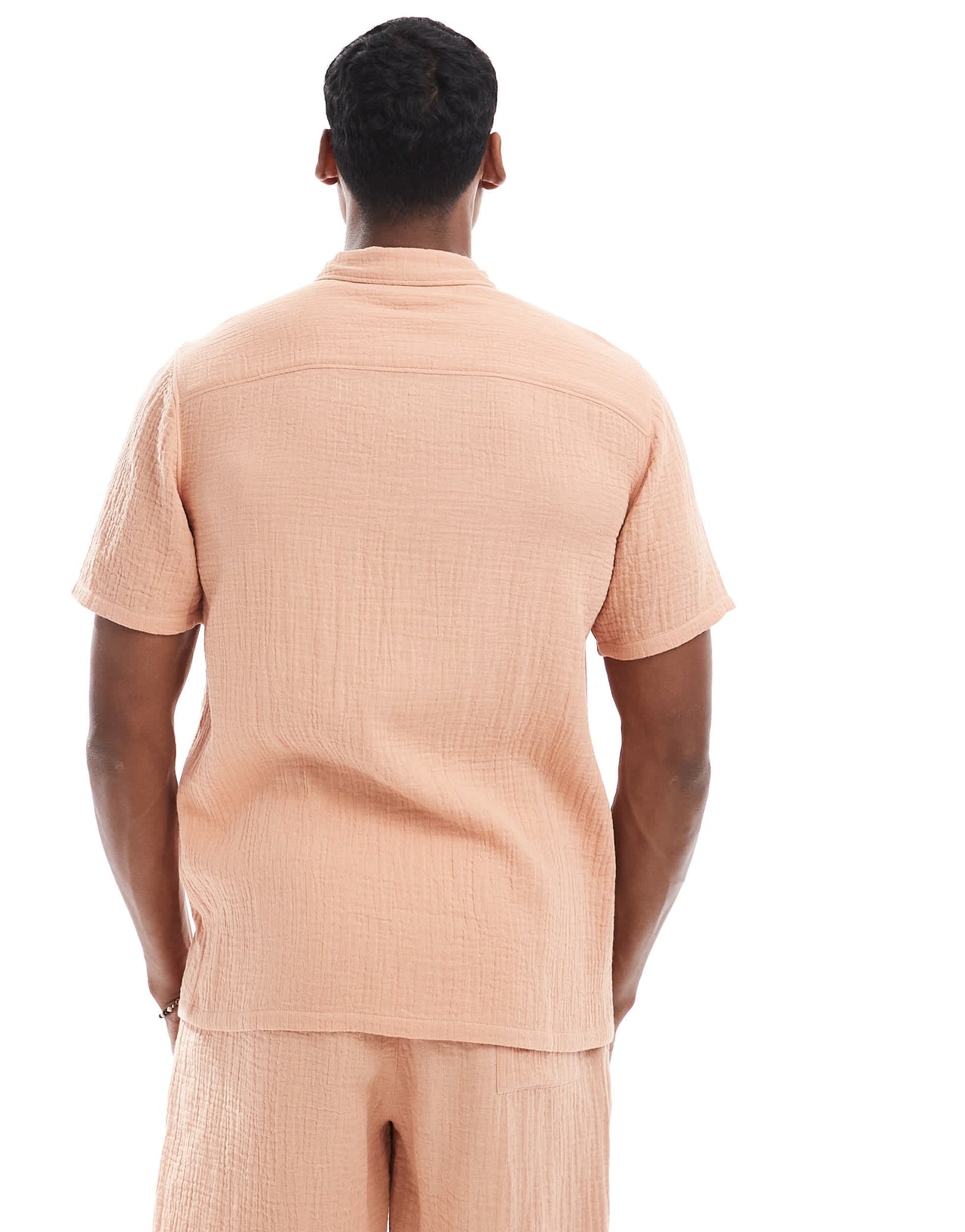 New Look double cloth shirt co-ord in light peach