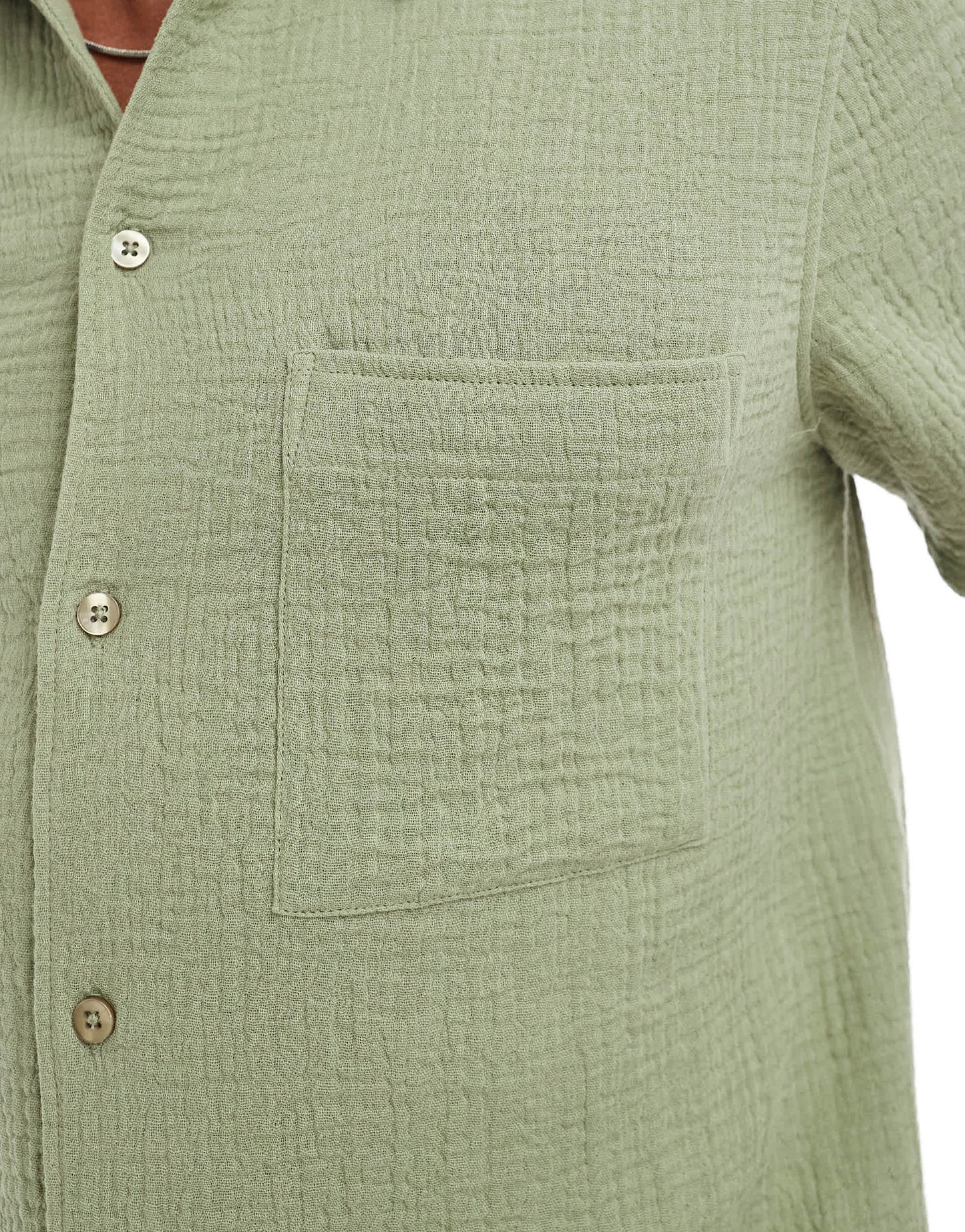 New Look double cloth shirt co-ord in light green