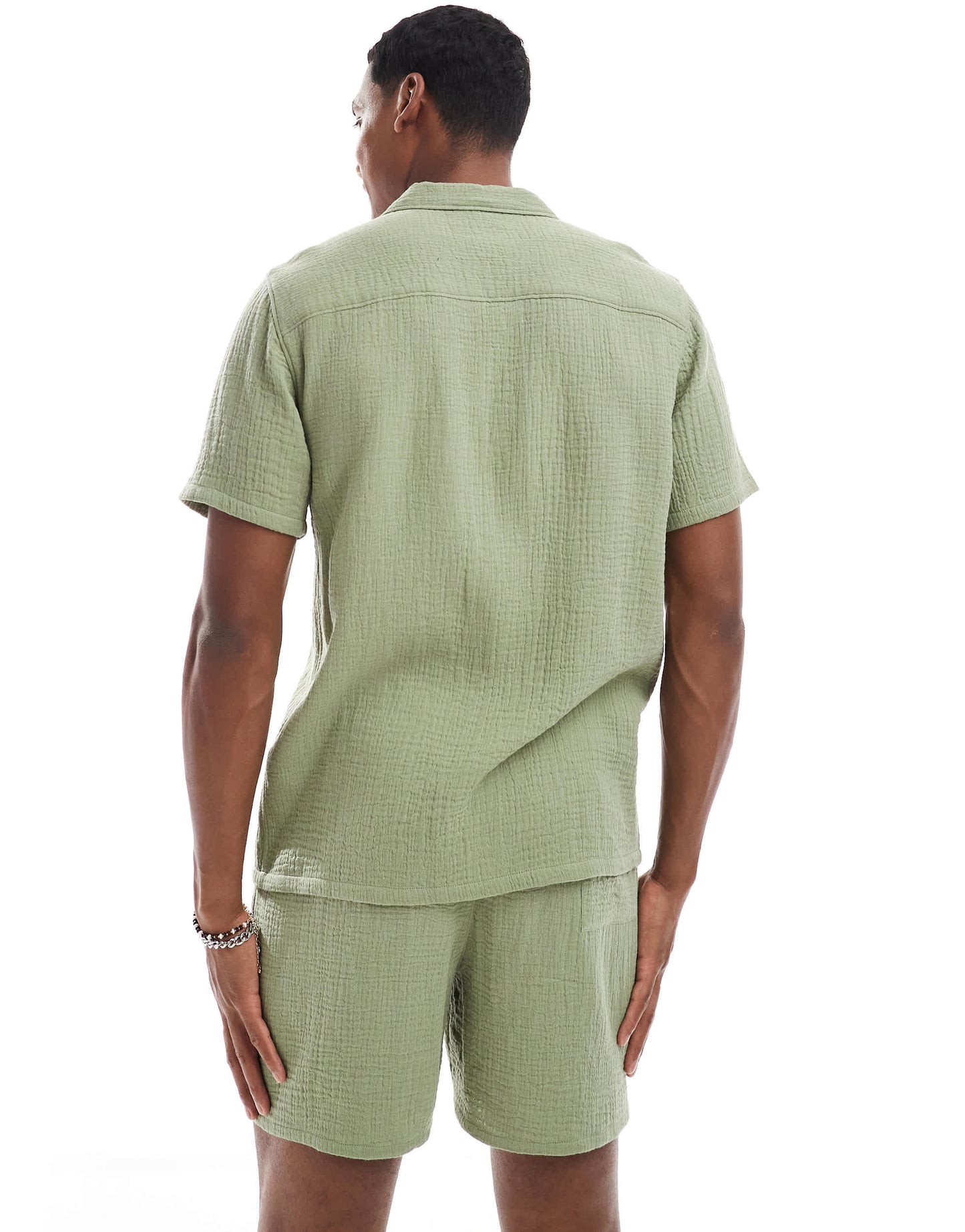 New Look double cloth shirt co-ord in light green