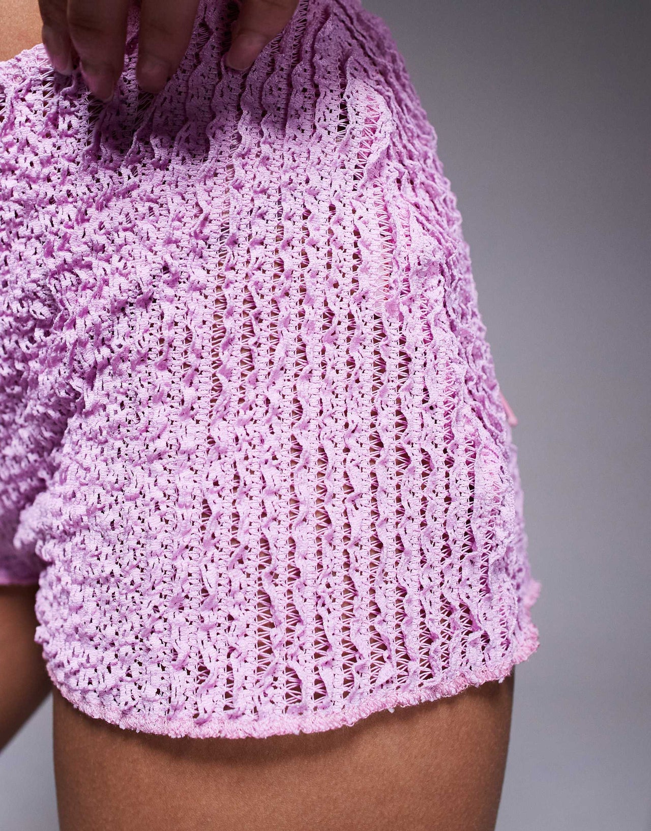 Missyempire textured waffle micro shorts co-ord in pink