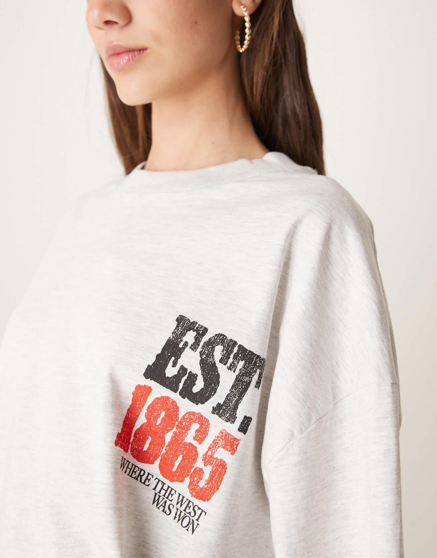 ASOS DESIGN oversized t-shirt with arizona rodeo graphic in ice marl