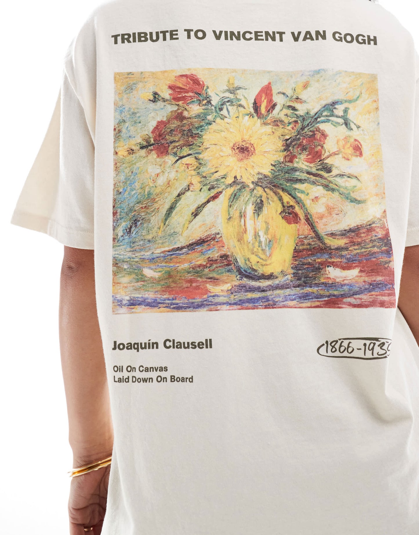 Pull&Bear Van Gogh graphic tee in ecru