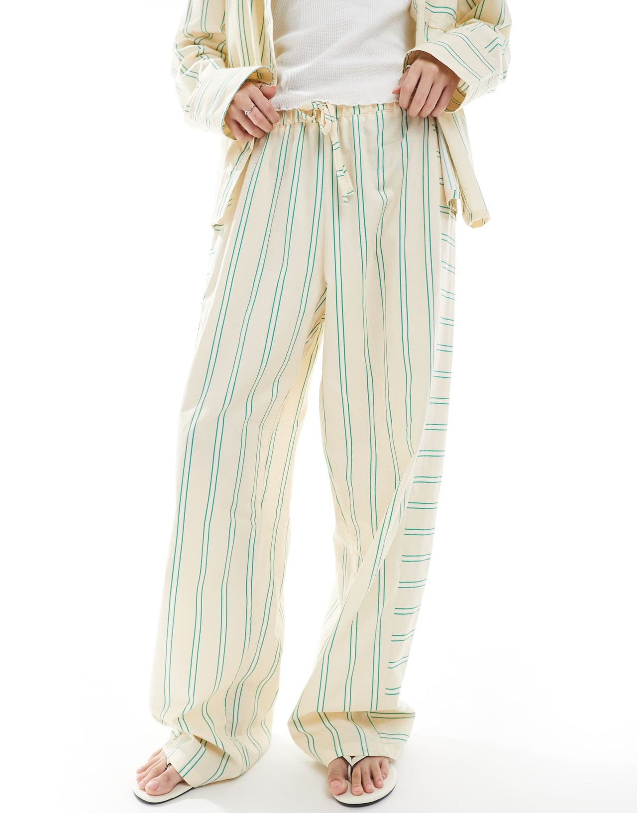 ASOS DESIGN oversized cotton poplin barrel leg jogger with contrast stripe panel