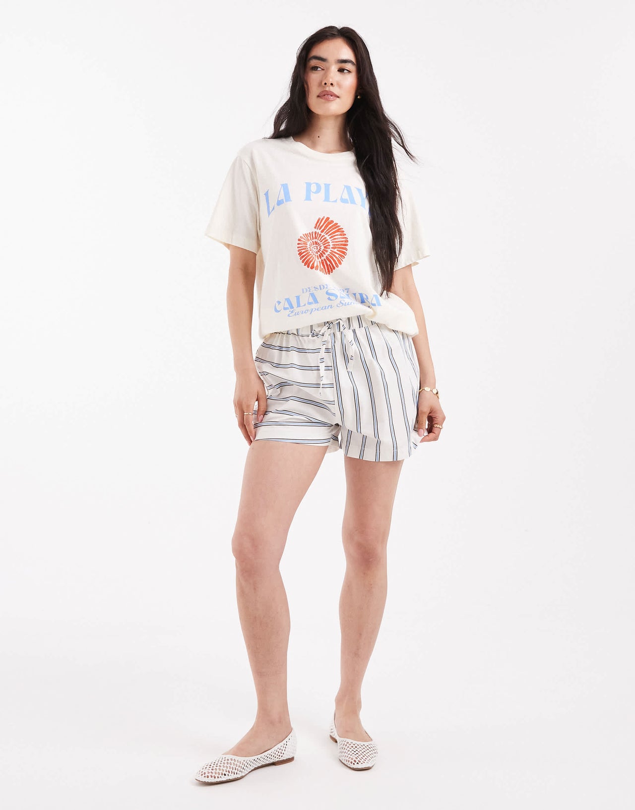 ASOS DESIGN cotton poplin boxer short with contrast stripe direction