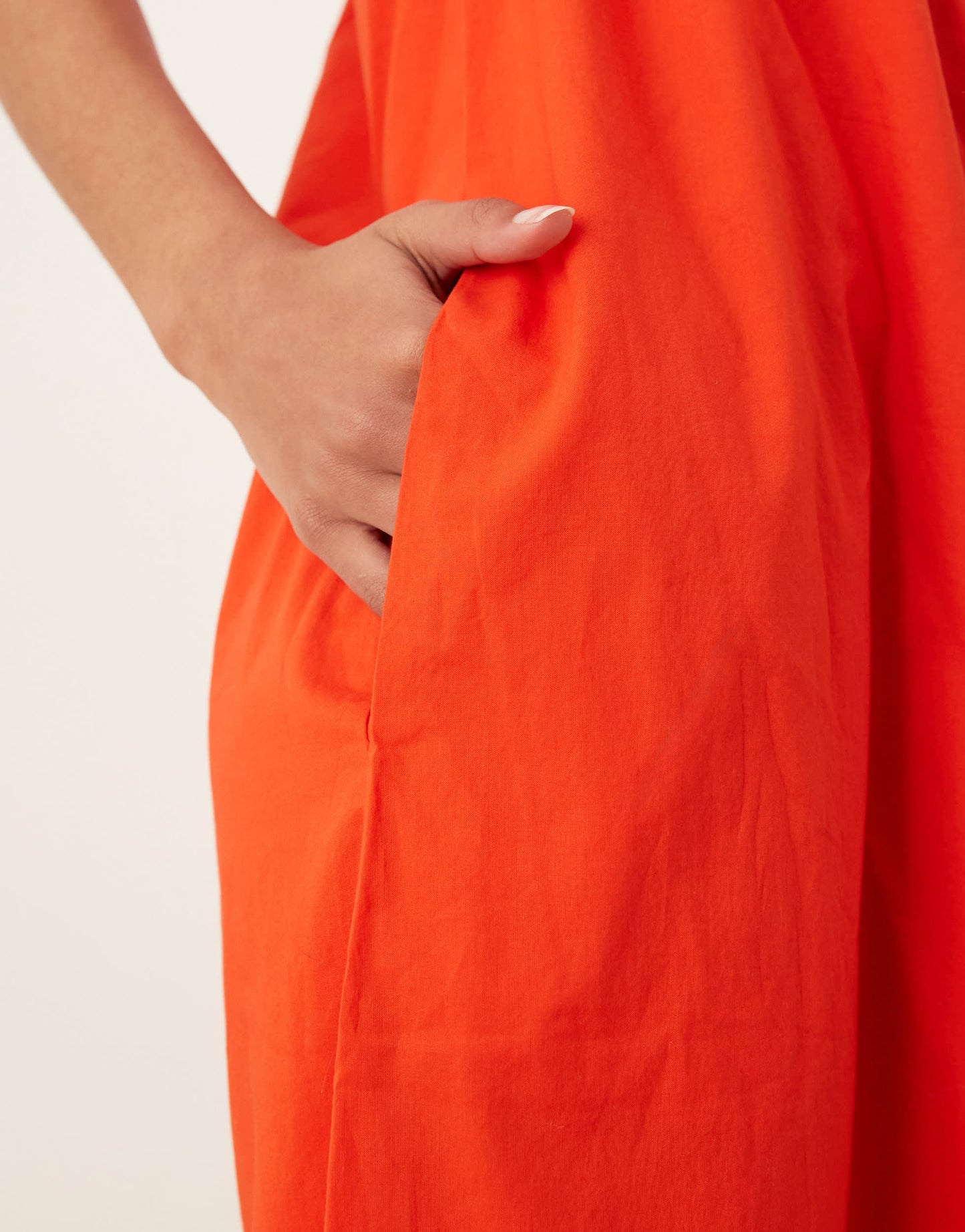 Nobody's Child one shoulder asymmetric trapeze midi dress in red