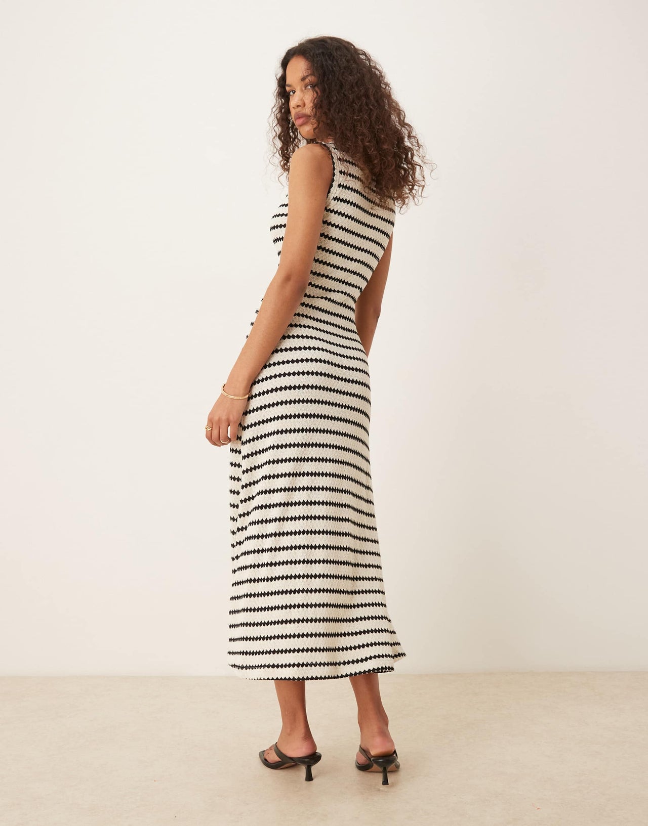 Nobody's Child textured stripe maxi dress in mono