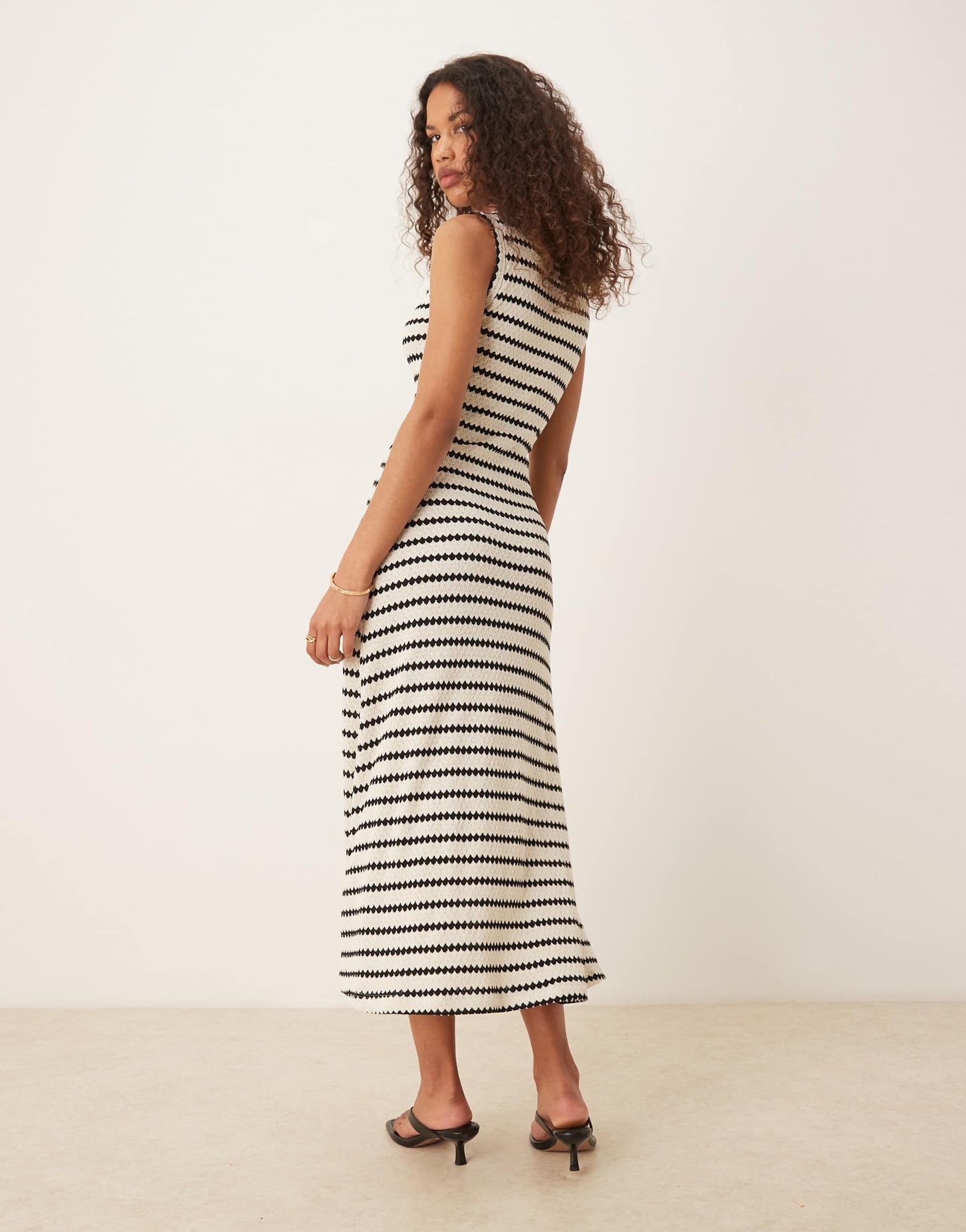 Nobody's Child textured stripe maxi dress in mono