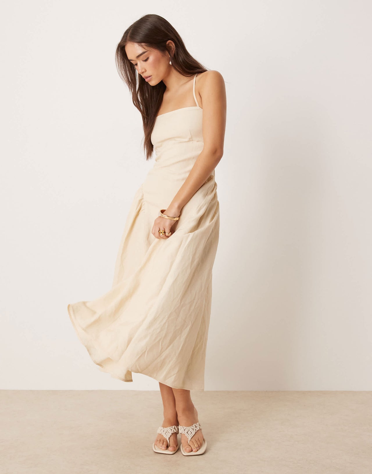 Nobody's Child Lupin structured midi dress in stone