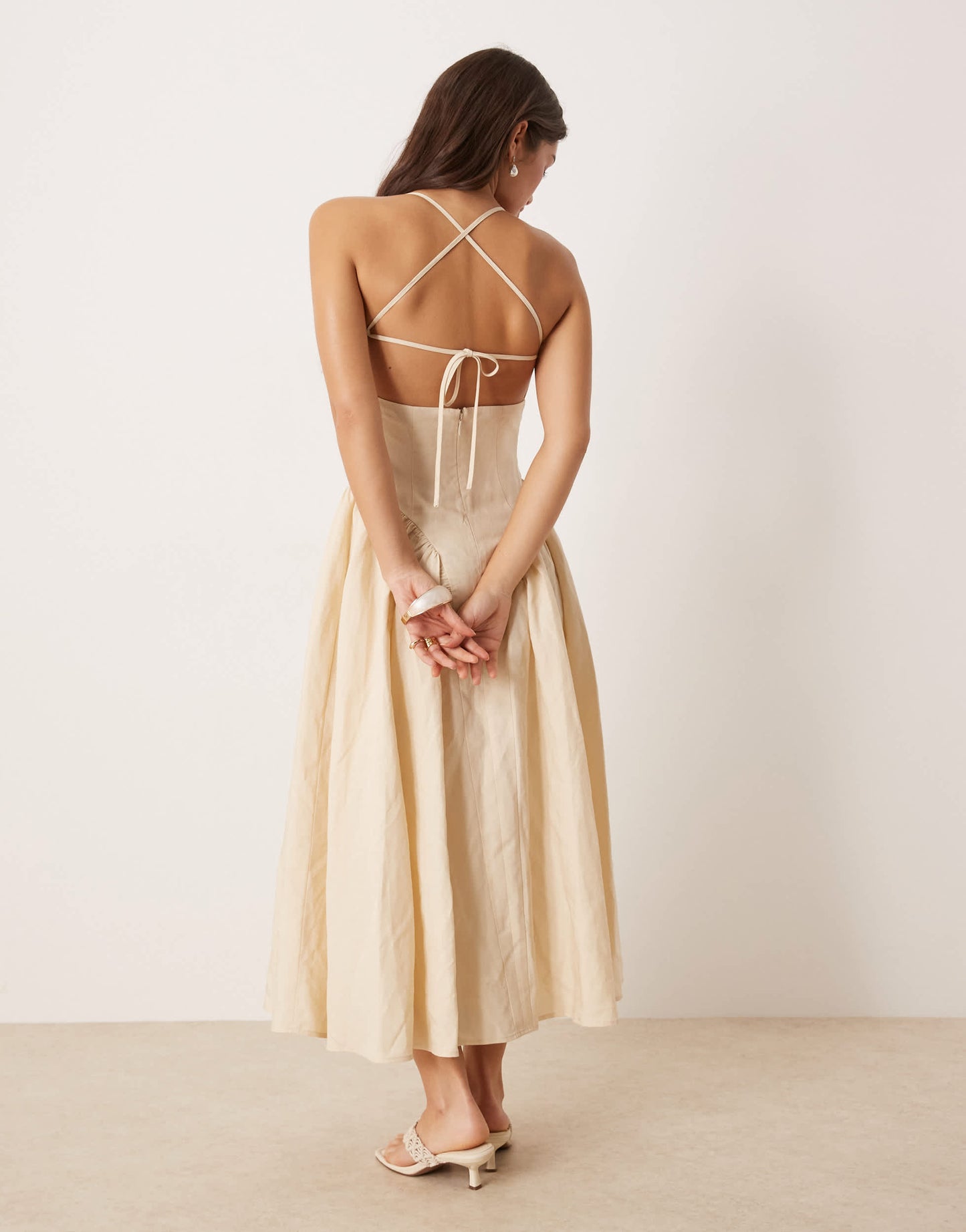 Nobody's Child Lupin structured midi dress in stone