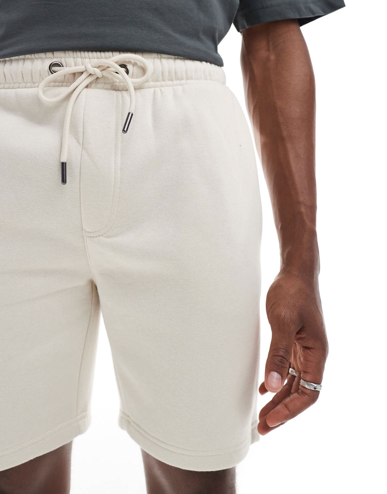 Brave Soul jersey shorts in cream