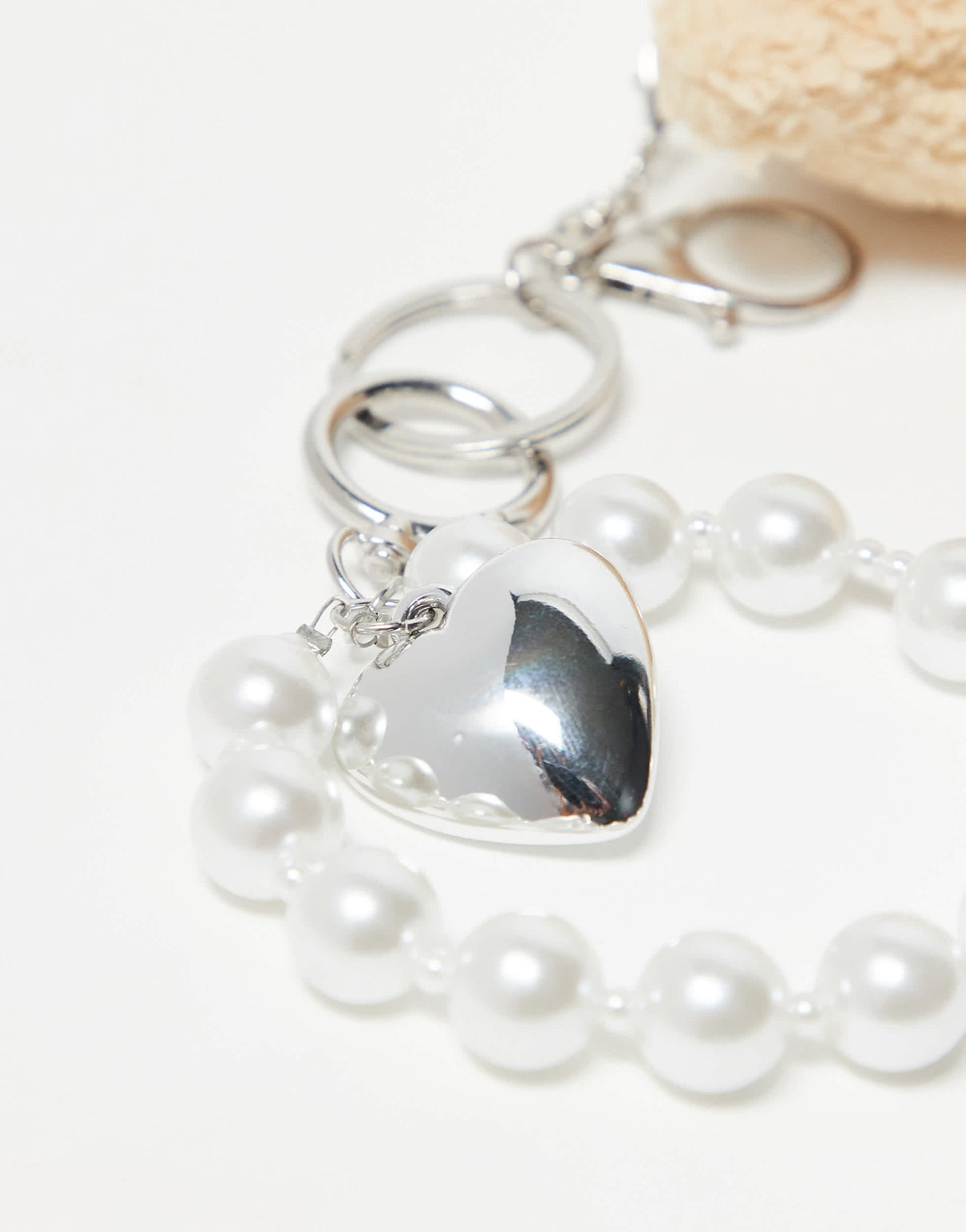 Kaiia exclusive pearl chain teddy bear bag charm in multi
