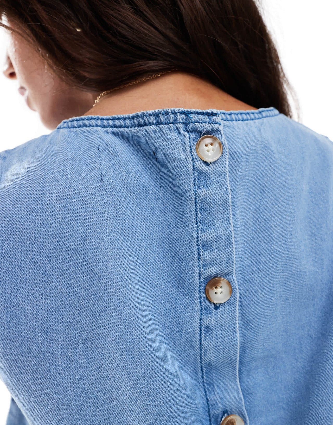 ASOS DESIGN denim boxy tank in light blue